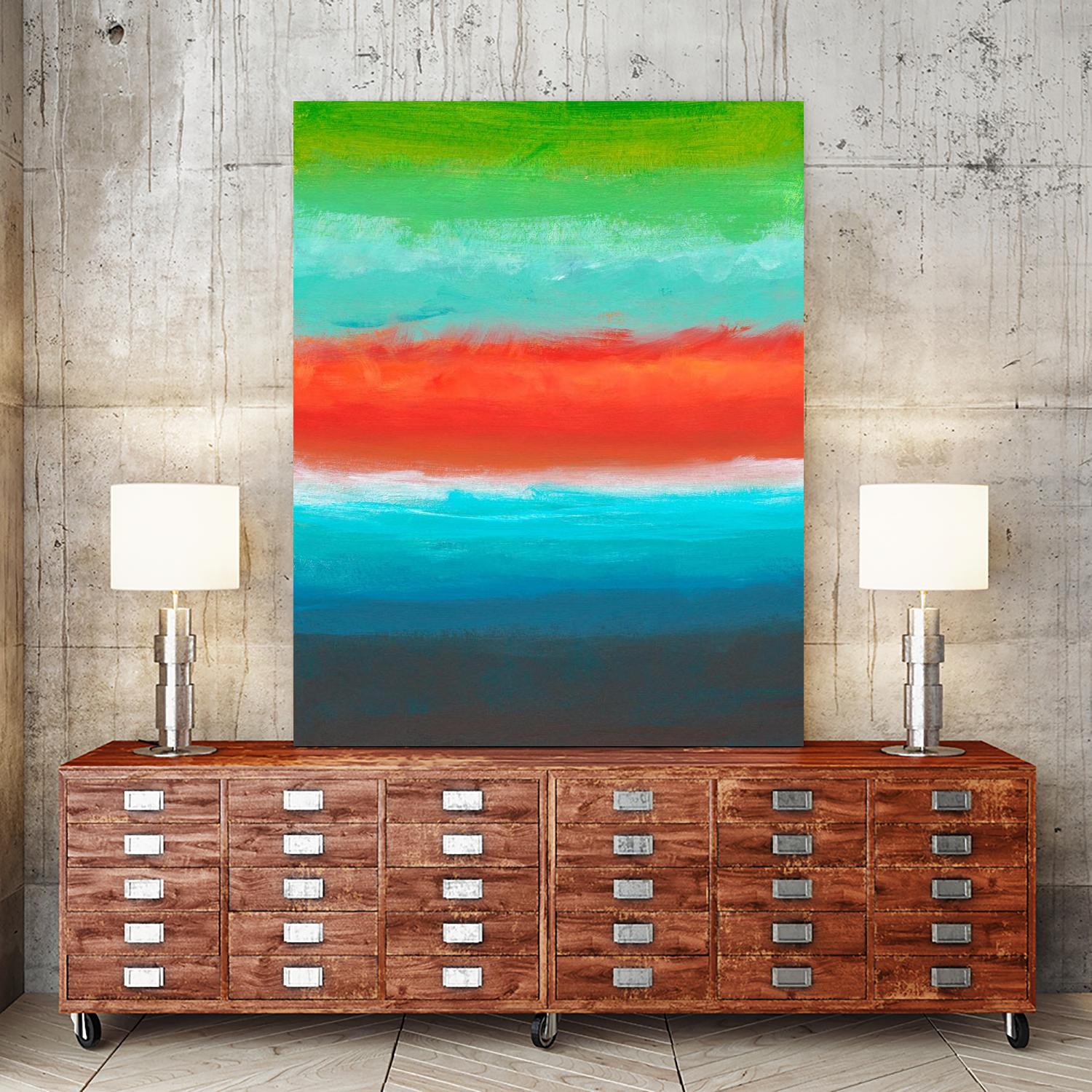 Night Coast Three by Jan Weiss on GIANT ART - red abstract