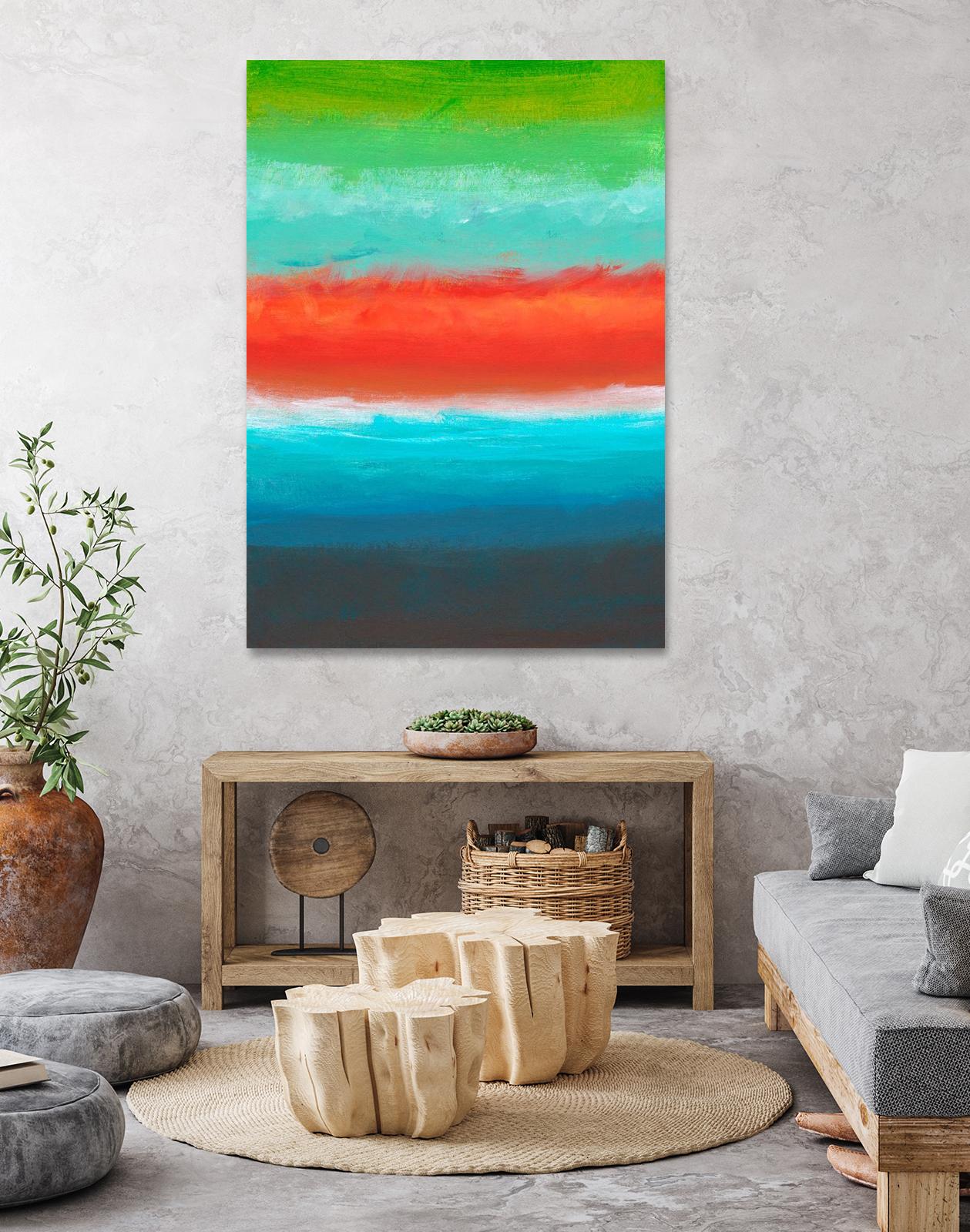 Night Coast Three by Jan Weiss on GIANT ART - red abstract