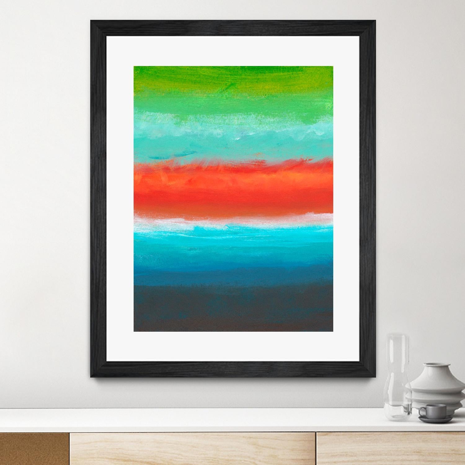 Night Coast Three by Jan Weiss on GIANT ART - red abstract