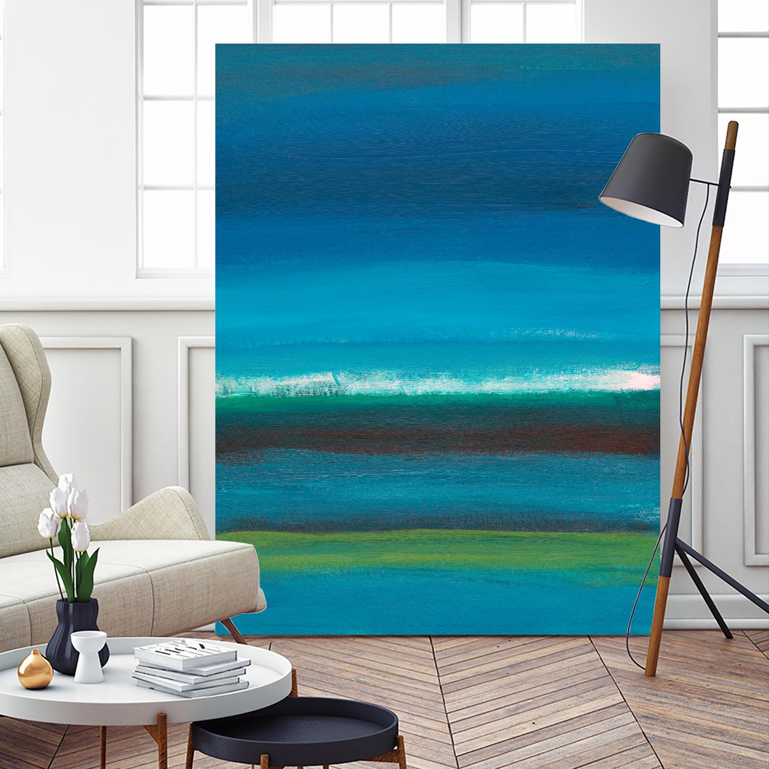 Night Coast One by Jan Weiss on GIANT ART - green abstract