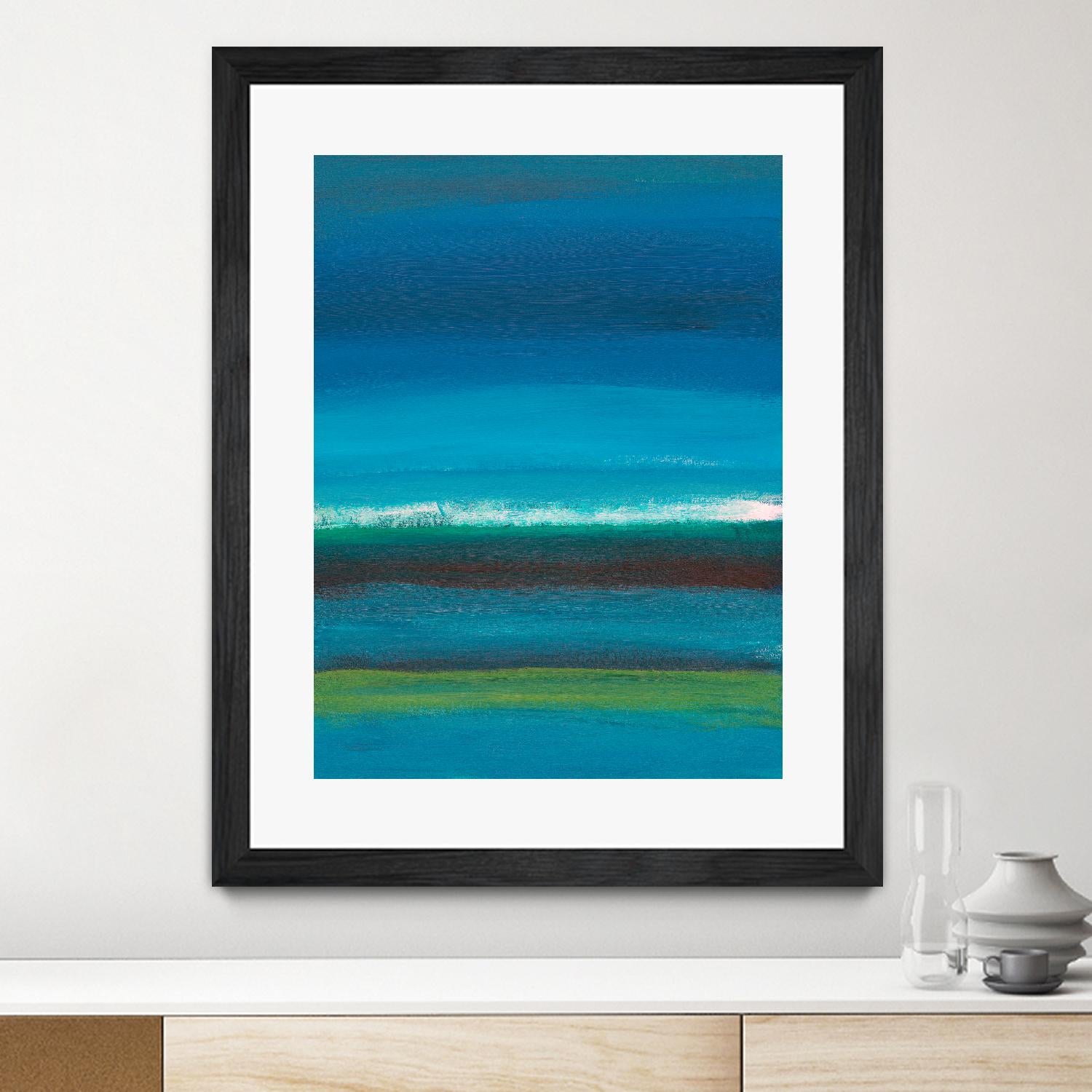 Night Coast One by Jan Weiss on GIANT ART - green abstract