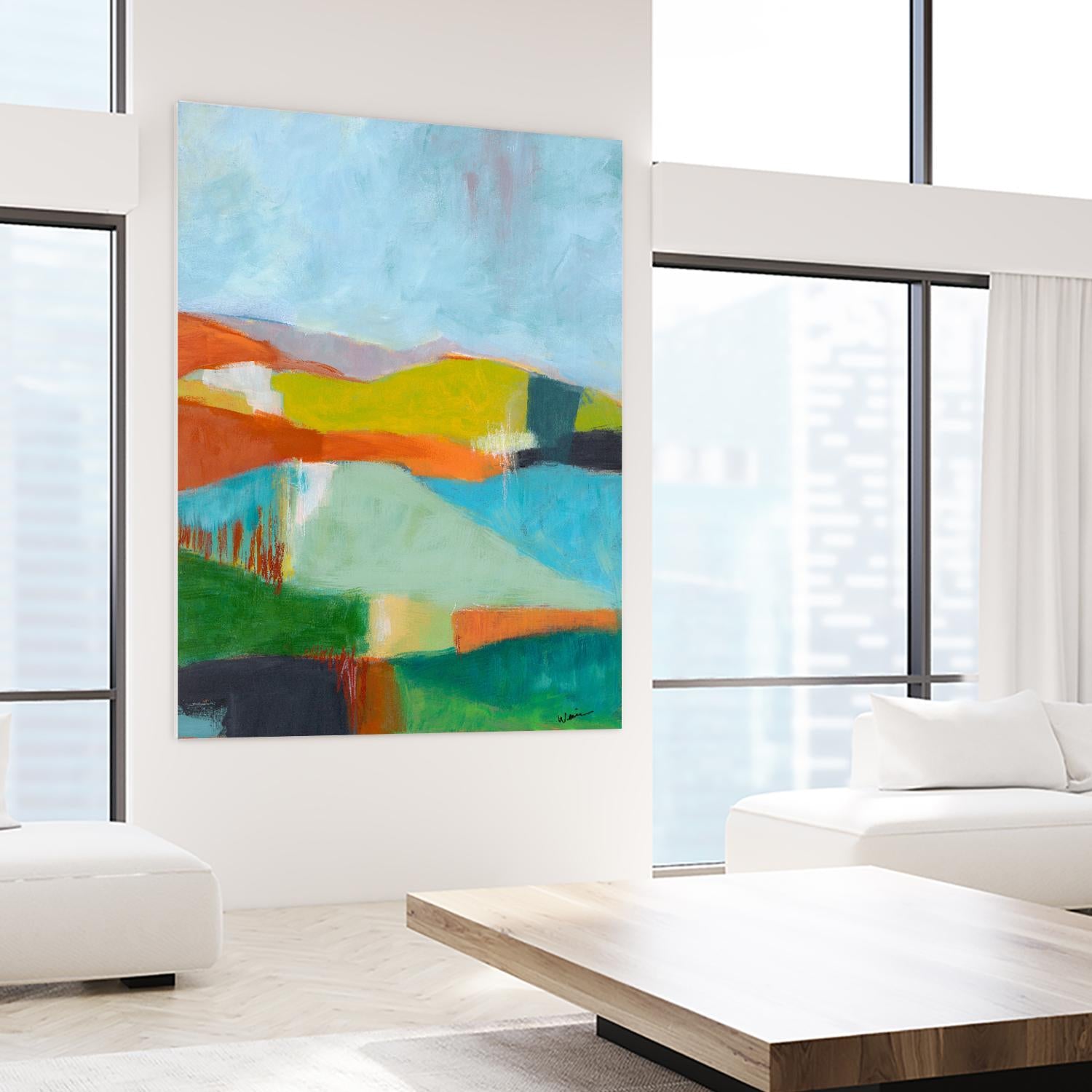 North Bay Hills by Jan Weiss on GIANT ART - multicolor landscapes; abstracts; contemporary
