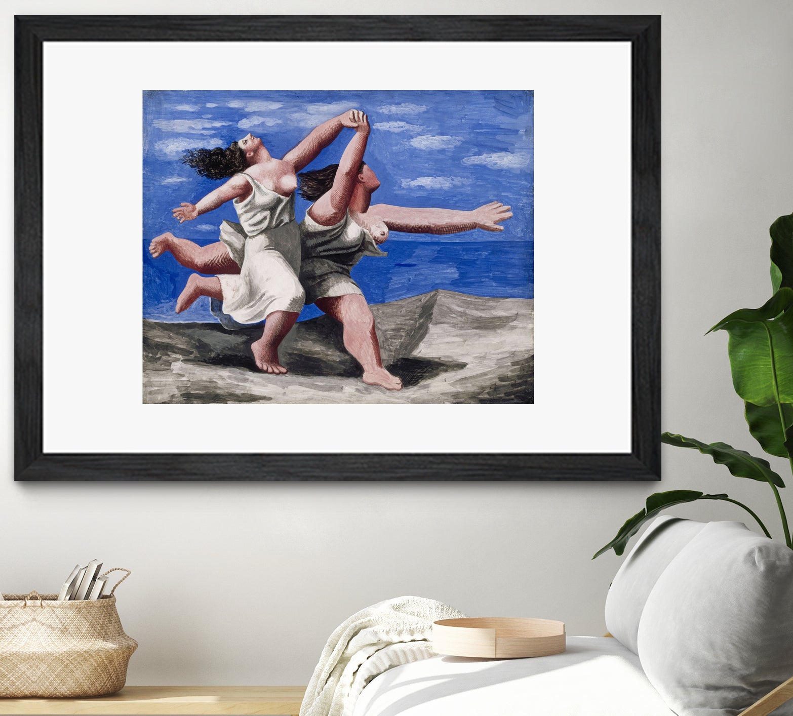 Two Women Running on the Beach by Pablo Picasso on GIANT ART - blue figurative