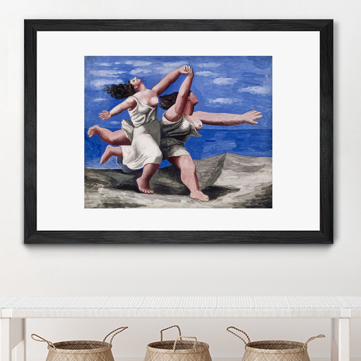 Two Women Running on the Beach by Pablo Picasso on GIANT ART - blue figurative