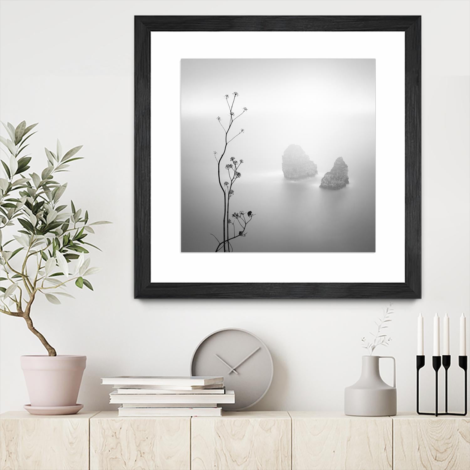 Misty Rocks by Alexandre Manuel on GIANT ART - grey landscape