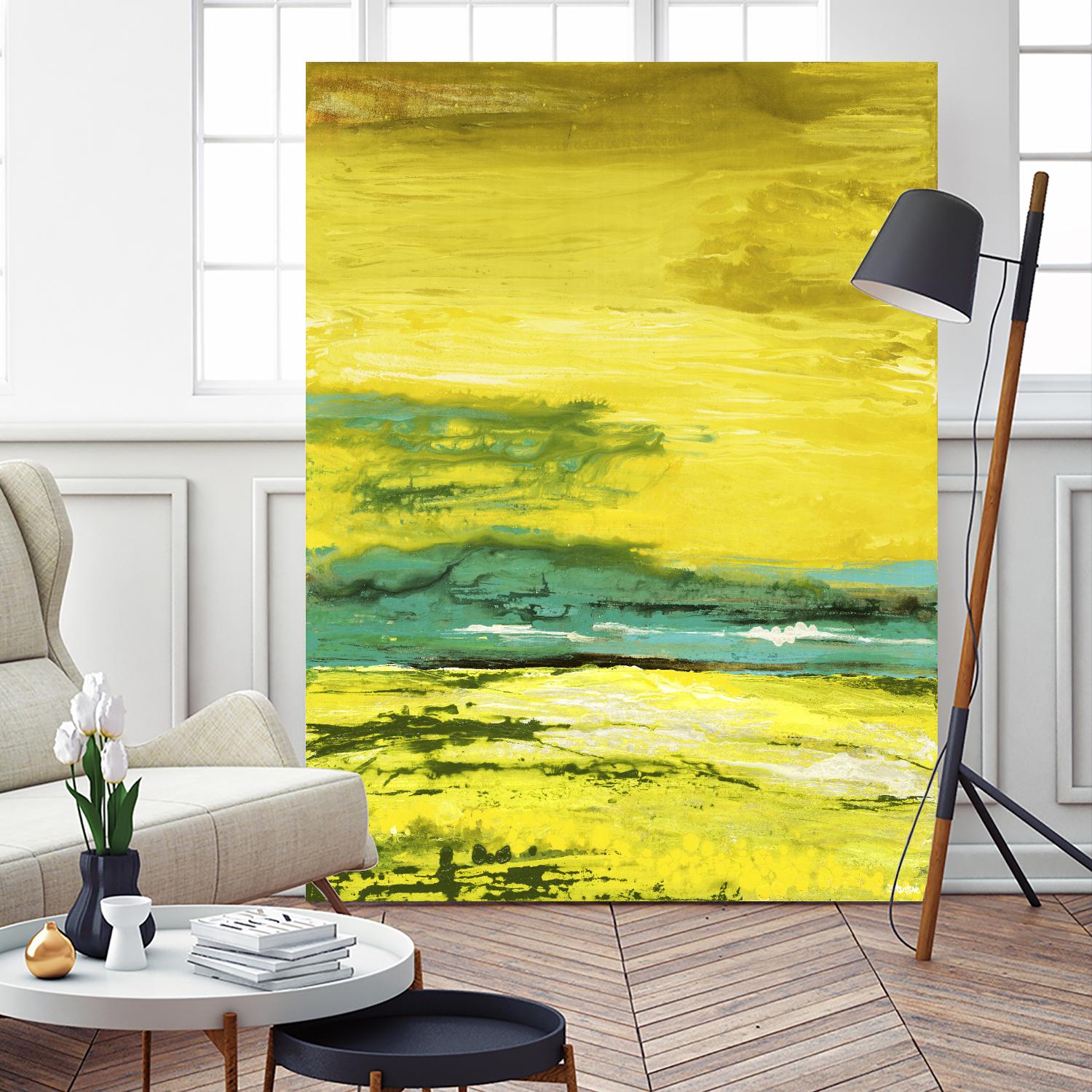 Buttercups by Beth ten Hove on GIANT ART - turquoise abstract
