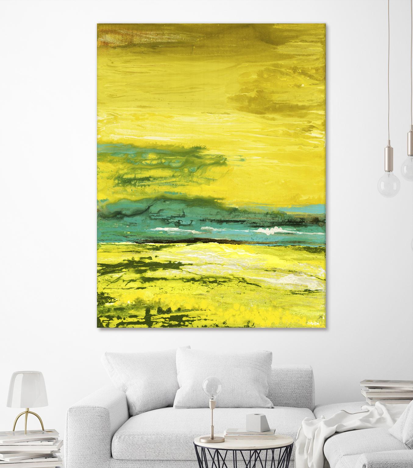Buttercups by Beth ten Hove on GIANT ART - turquoise abstract