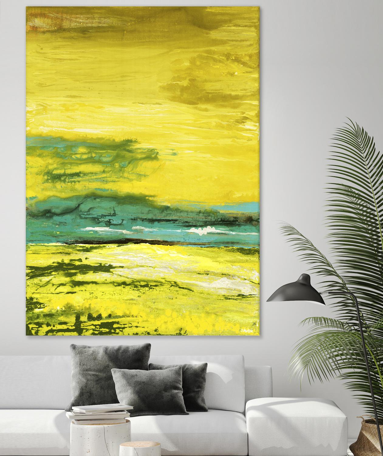 Buttercups by Beth ten Hove on GIANT ART - turquoise abstract