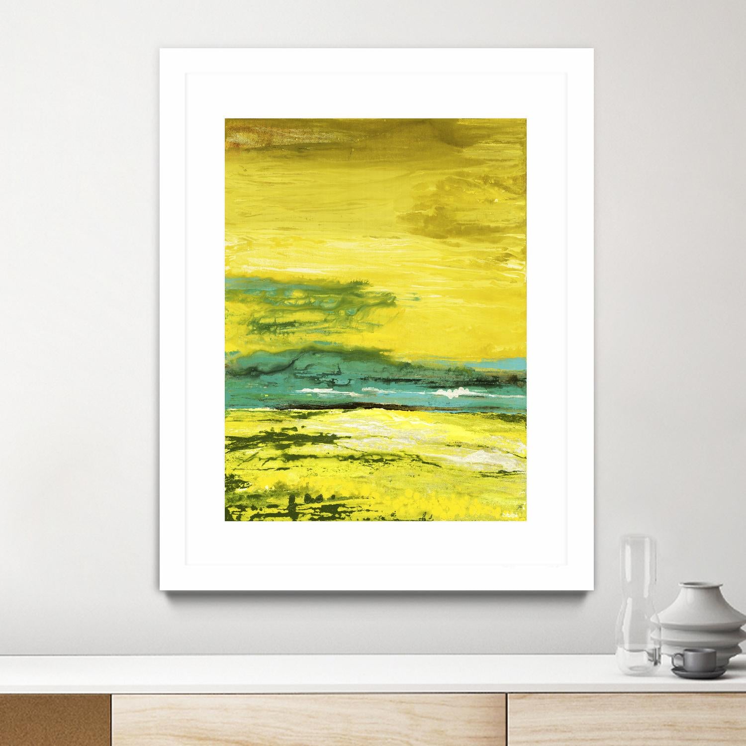 Buttercups by Beth ten Hove on GIANT ART - turquoise abstract