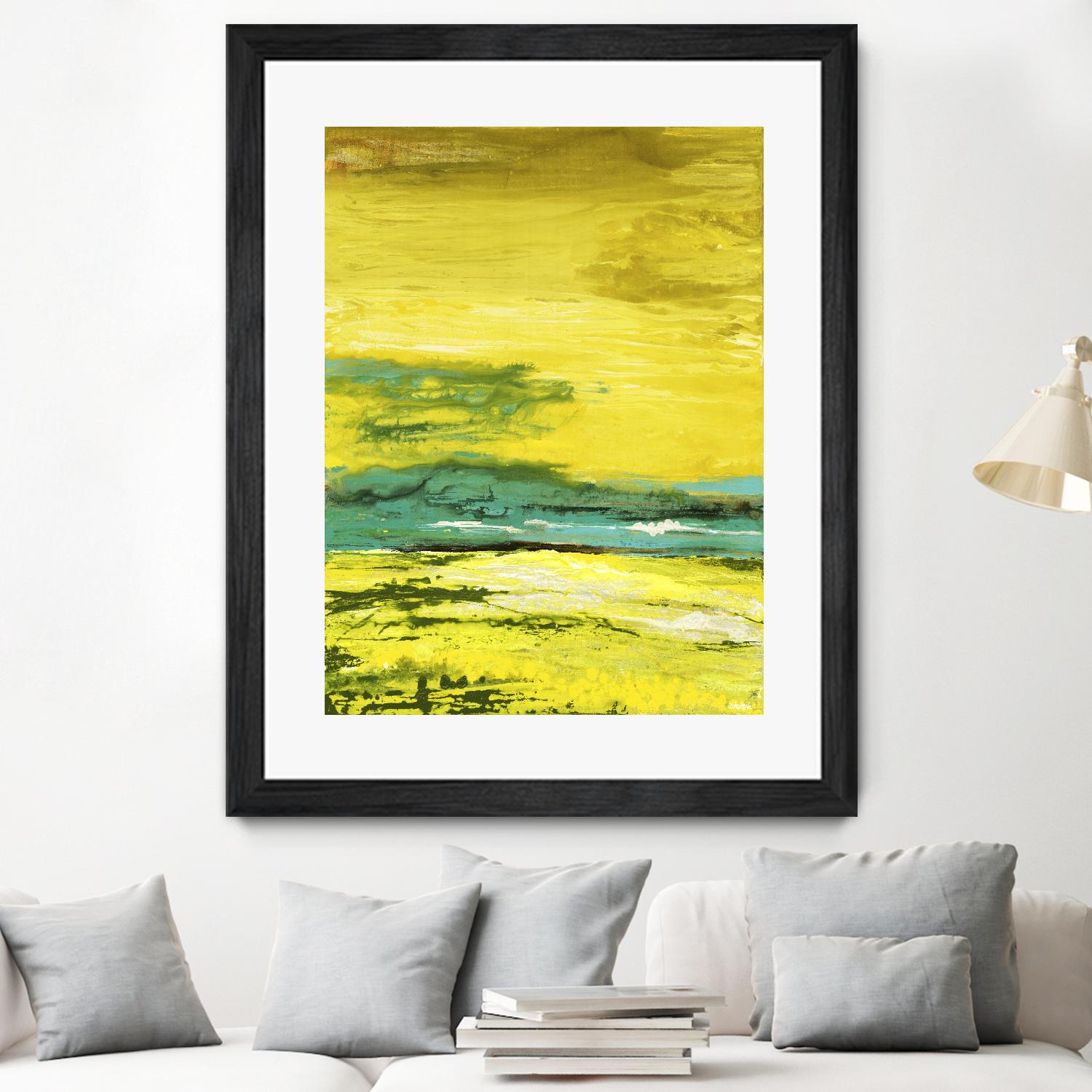 Buttercups by Beth ten Hove on GIANT ART - turquoise abstract