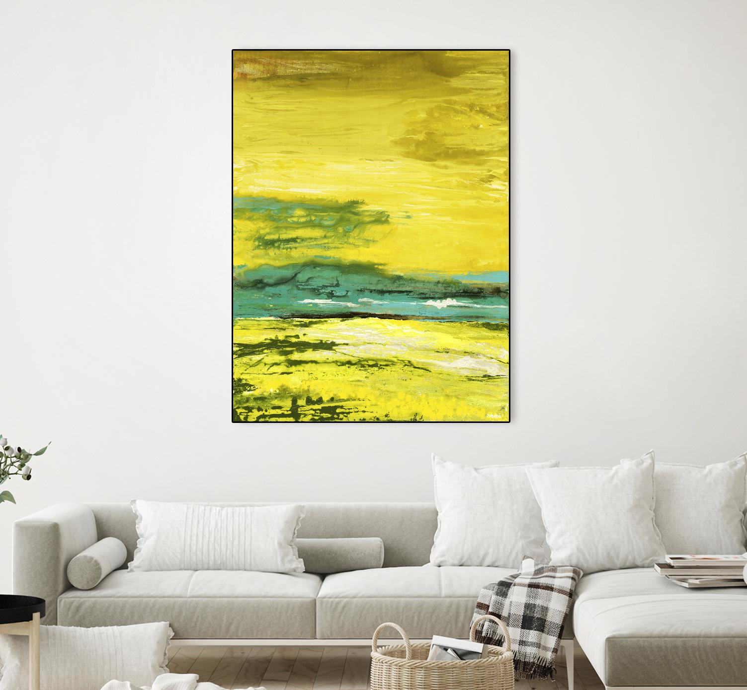 Buttercups by Beth ten Hove on GIANT ART - turquoise abstract