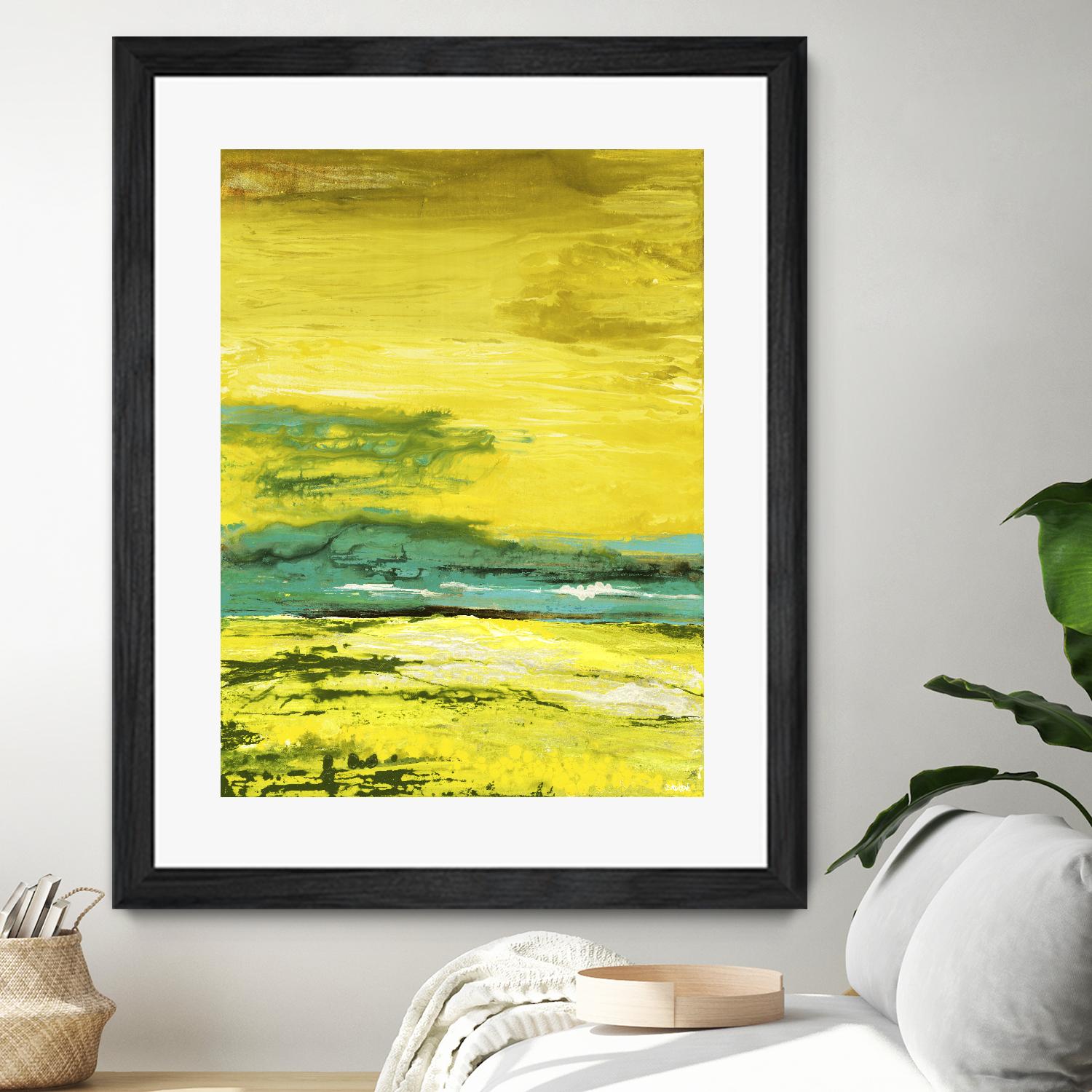 Buttercups by Beth ten Hove on GIANT ART - turquoise abstract