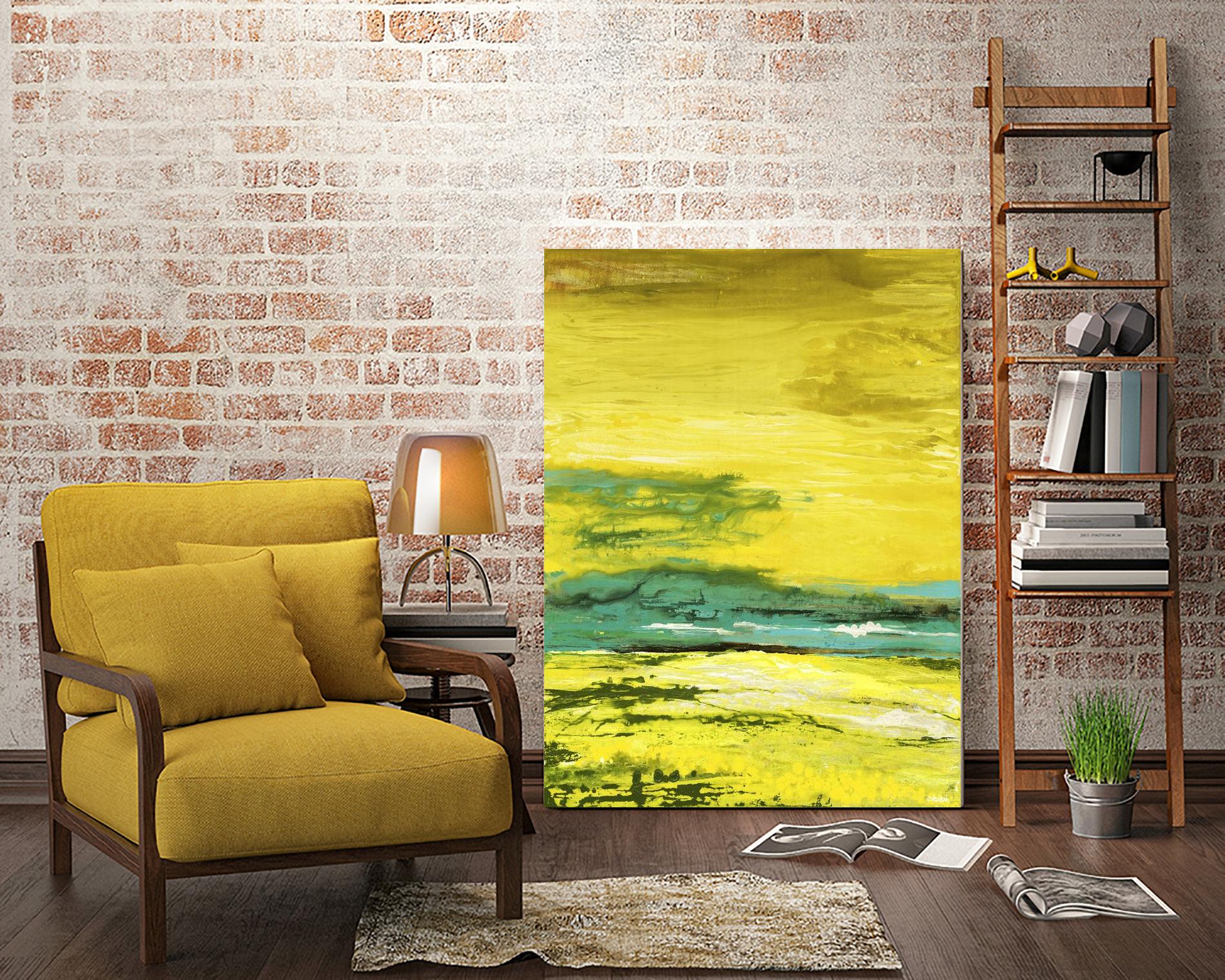 Buttercups by Beth ten Hove on GIANT ART - turquoise abstract