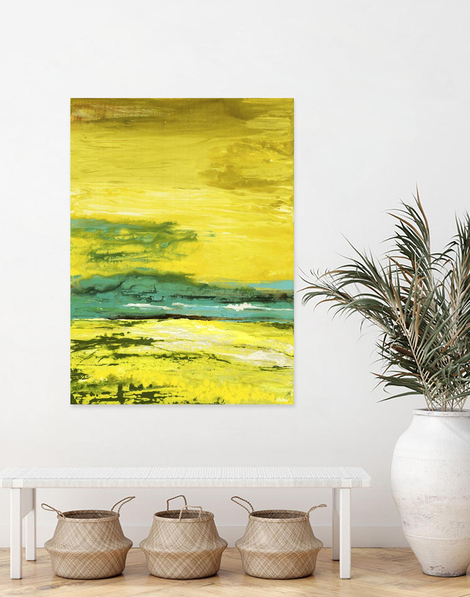 Buttercups by Beth ten Hove on GIANT ART - turquoise abstract