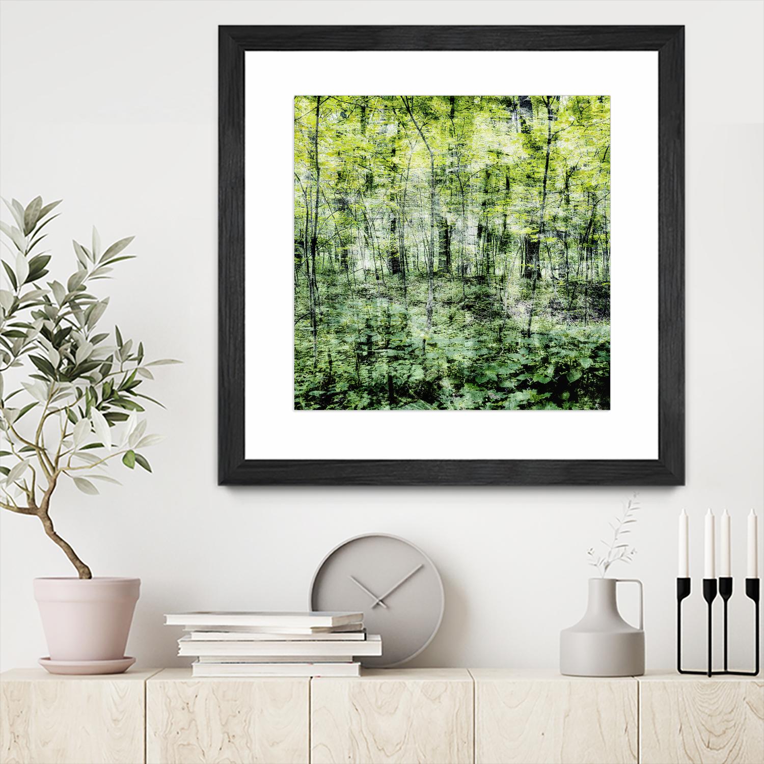 Linear Muse I by John Bingham on GIANT ART - green Trees