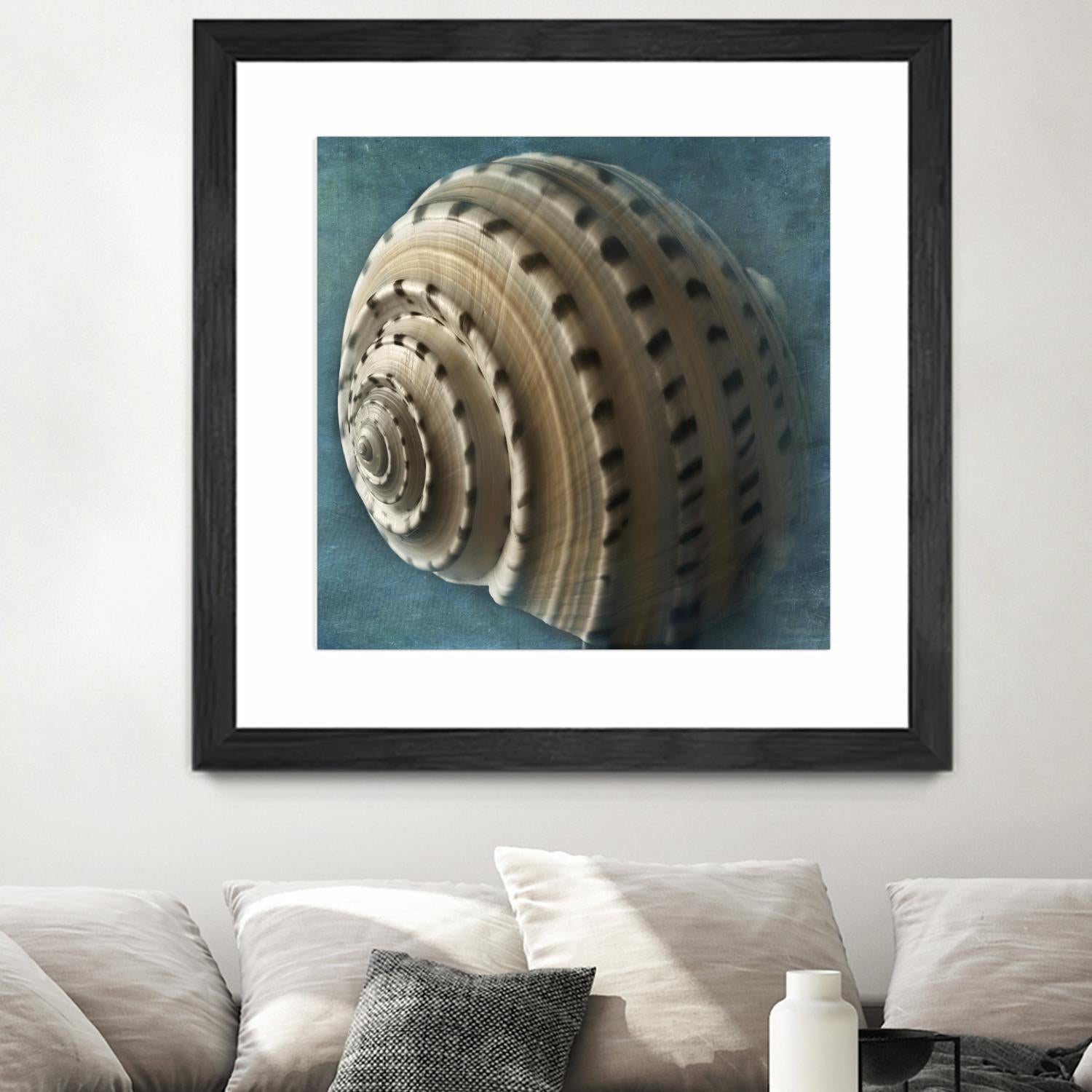 Three Shades of Blue Conch by Dennis Frates on GIANT ART - beige nautical