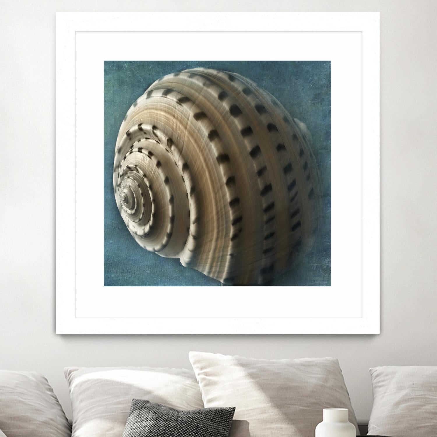 Three Shades of Blue Conch by Dennis Frates on GIANT ART - beige nautical