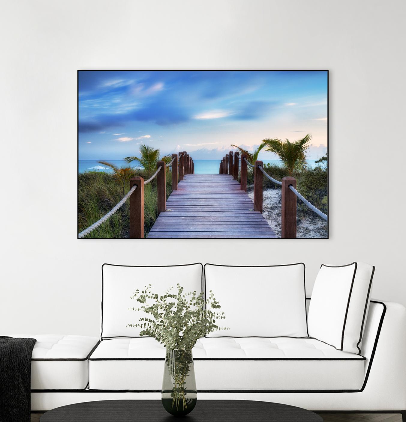 Beach Boardwalk by Dennis Frates on GIANT ART - green sea scene