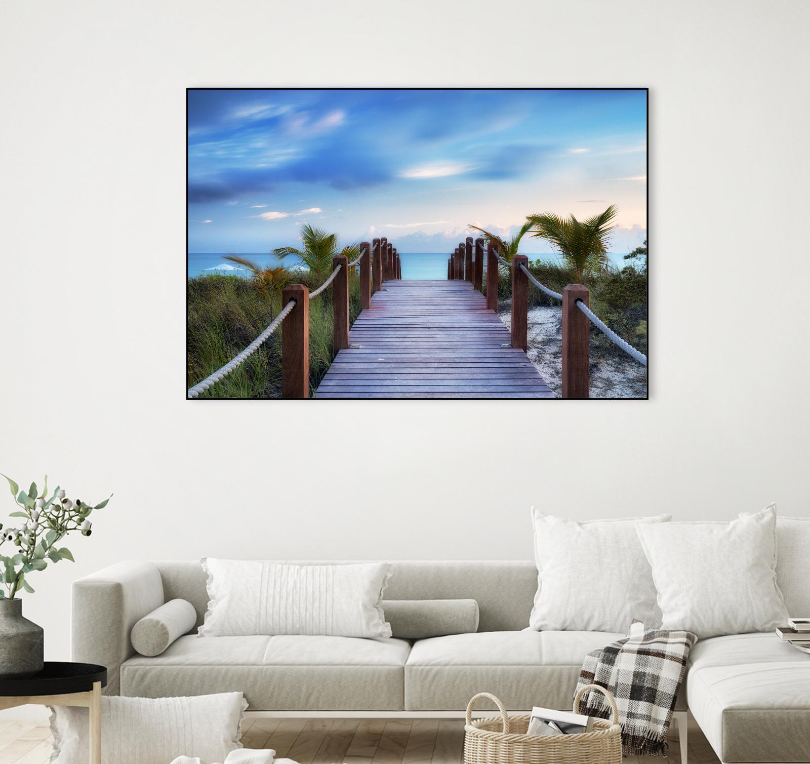 Beach Boardwalk by Dennis Frates on GIANT ART - green sea scene