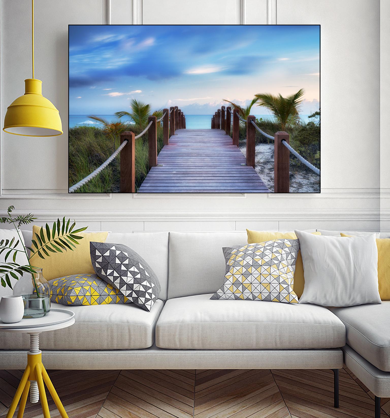 Beach Boardwalk by Dennis Frates on GIANT ART - green sea scene