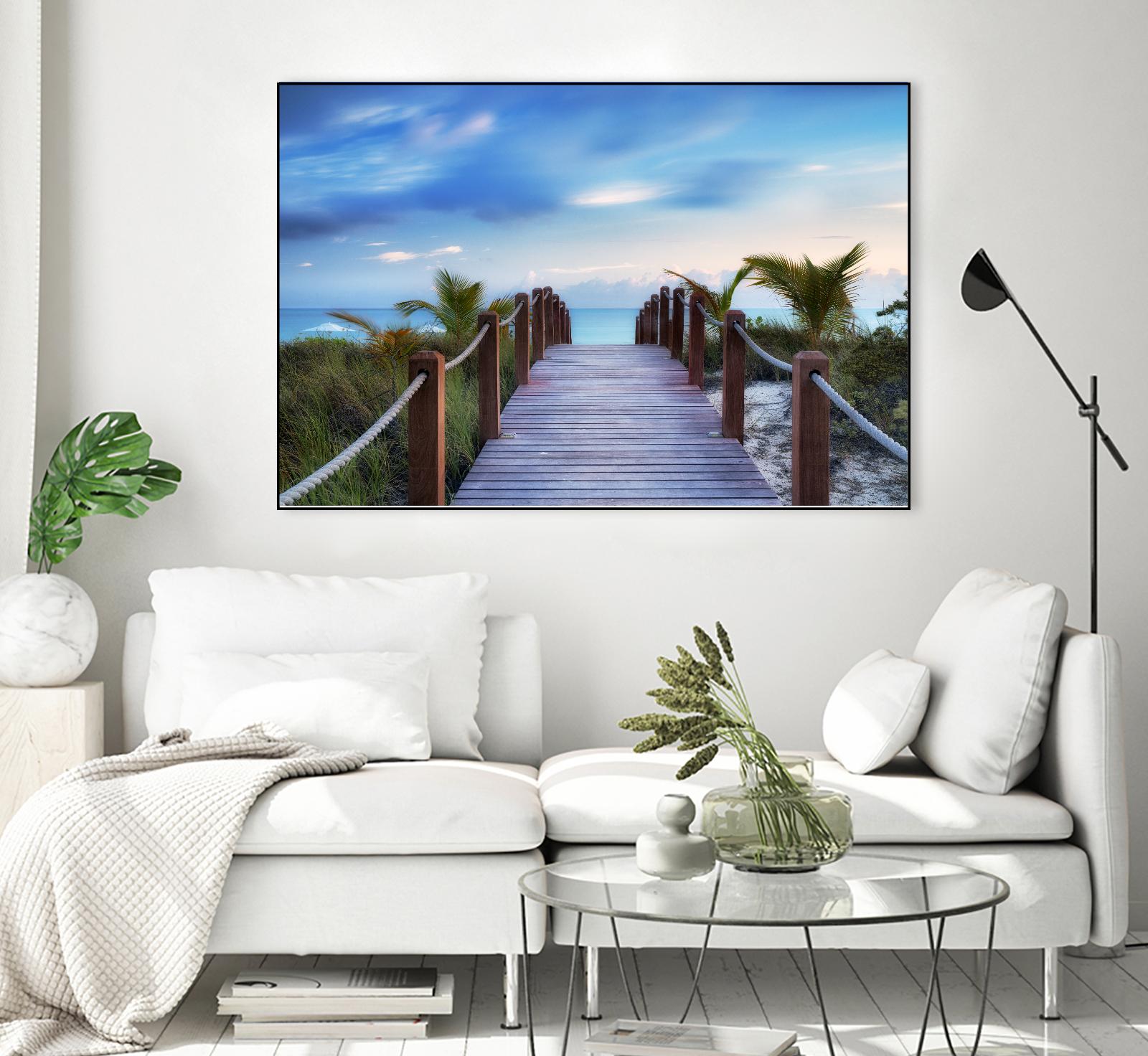 Beach Boardwalk by Dennis Frates on GIANT ART - green sea scene