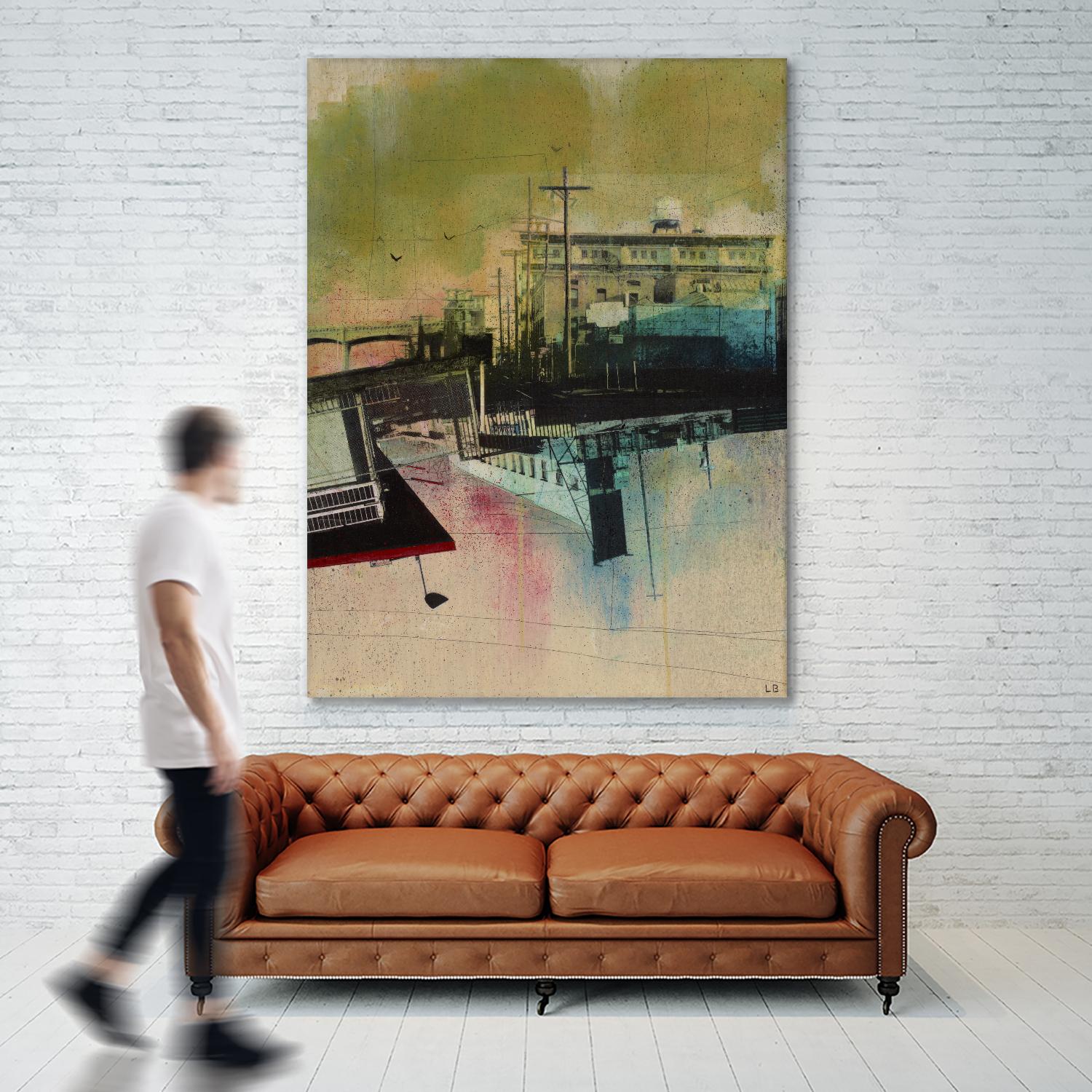 Convergence by Elisabeth Brizzi on GIANT ART - pink city scene