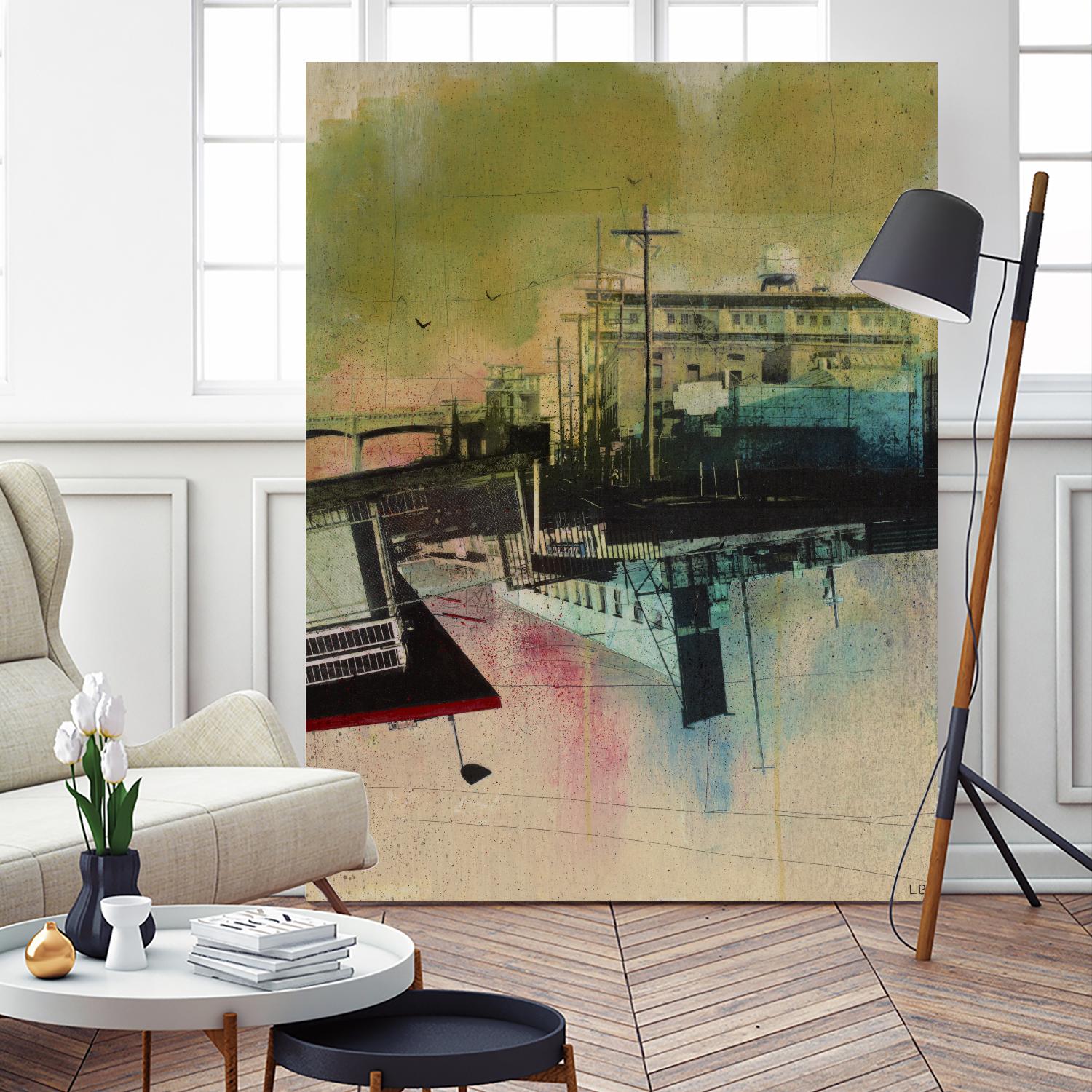 Convergence by Elisabeth Brizzi on GIANT ART - pink city scene