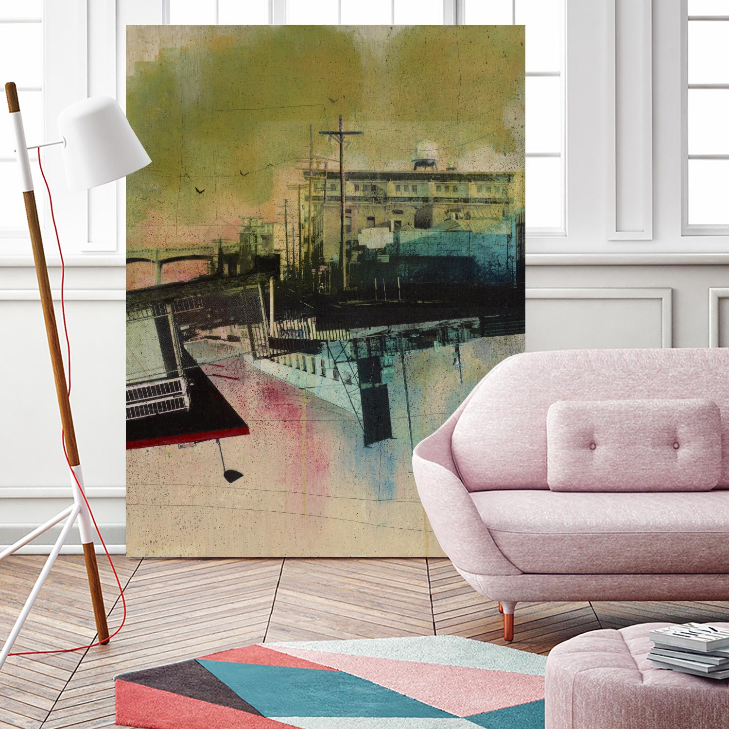 Convergence by Elisabeth Brizzi on GIANT ART - pink city scene