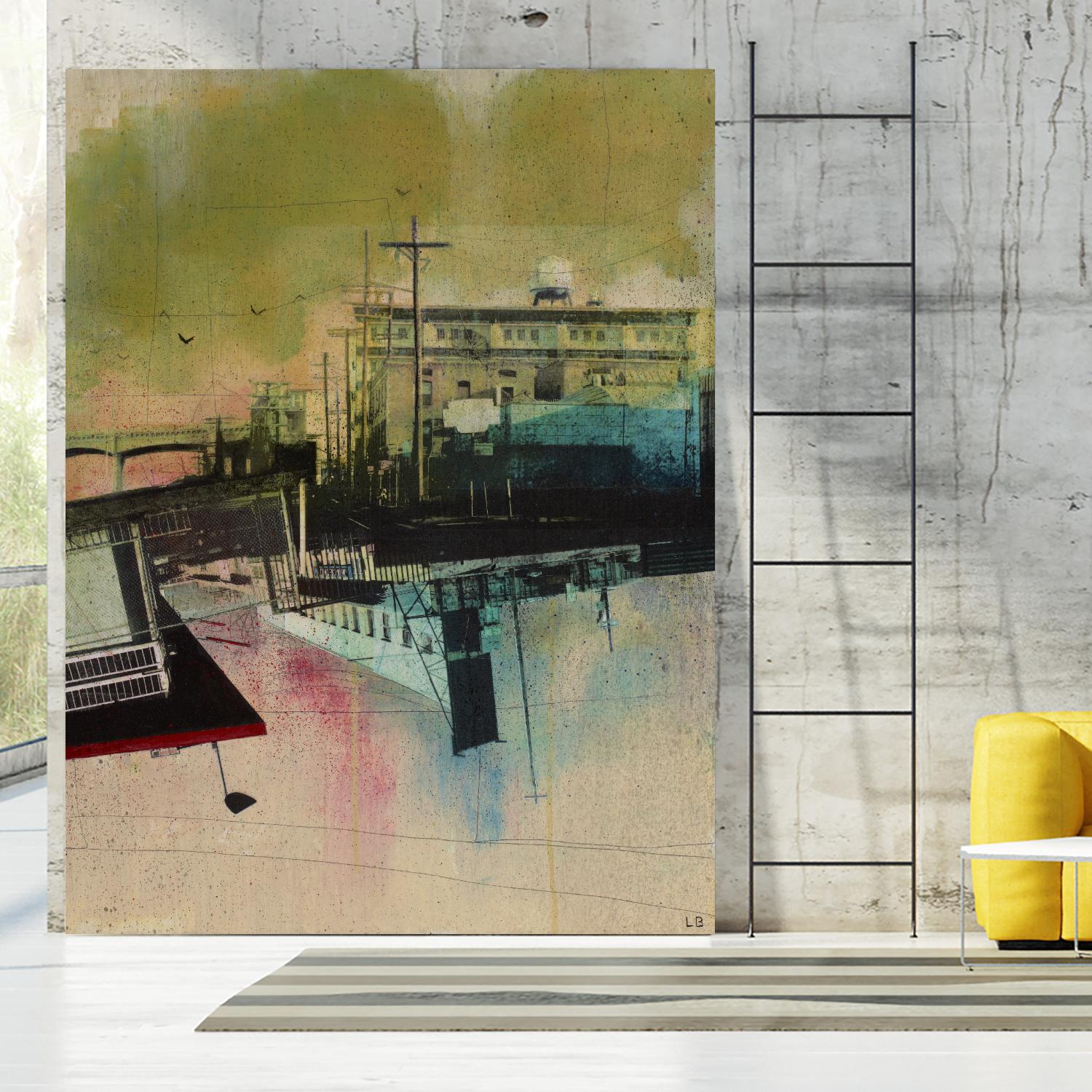 Convergence by Elisabeth Brizzi on GIANT ART - pink city scene