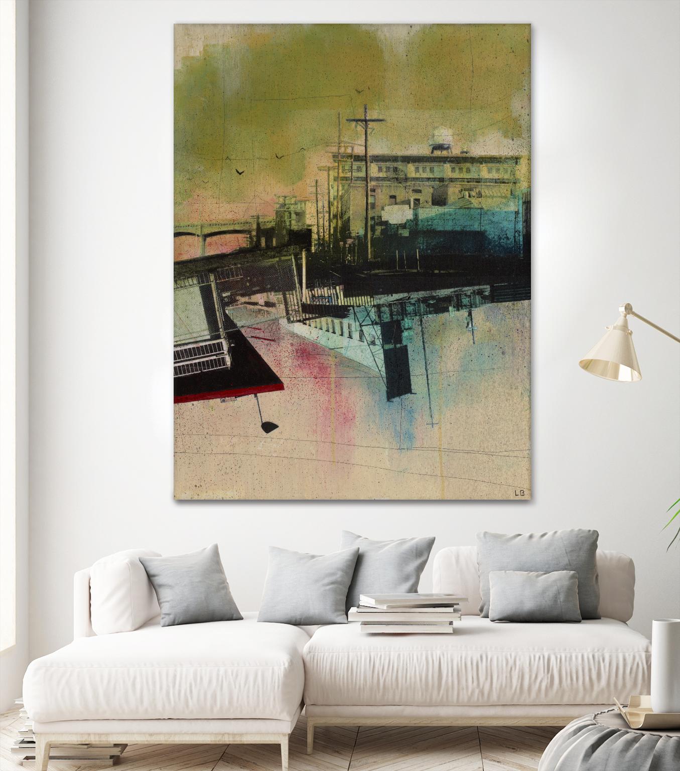 Convergence by Elisabeth Brizzi on GIANT ART - pink city scene