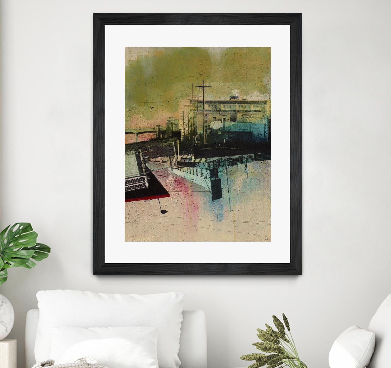 Convergence by Elisabeth Brizzi on GIANT ART - pink city scene