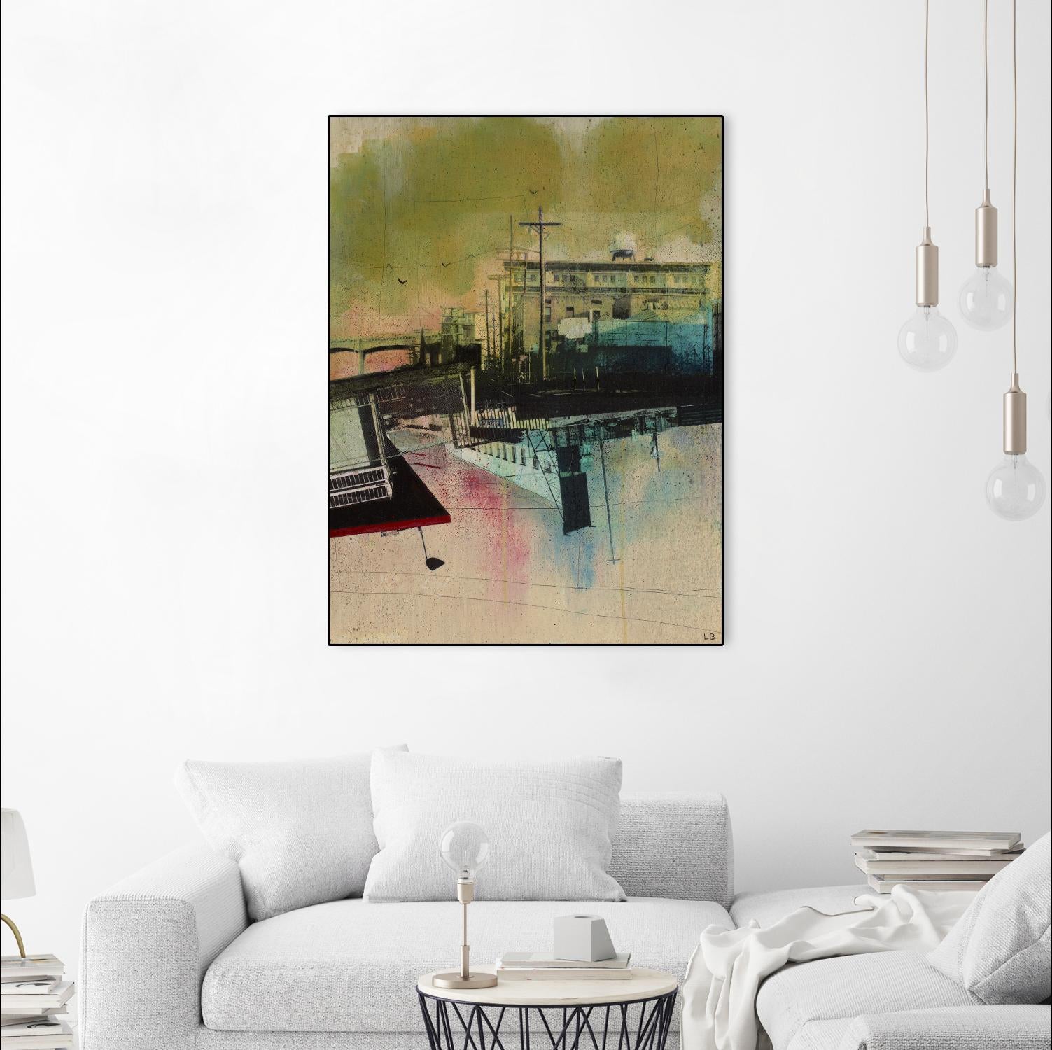 Convergence by Elisabeth Brizzi on GIANT ART - pink city scene