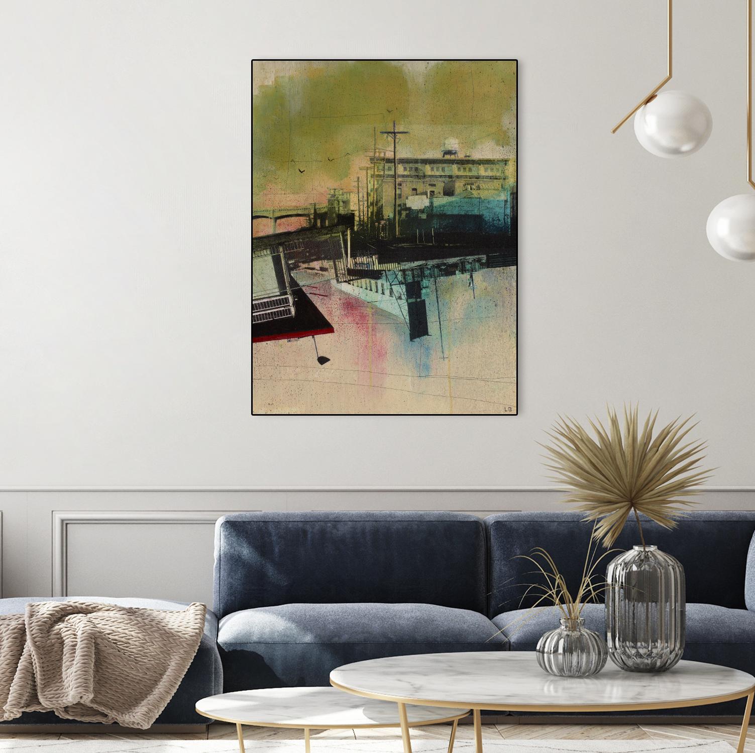 Convergence by Elisabeth Brizzi on GIANT ART - pink city scene