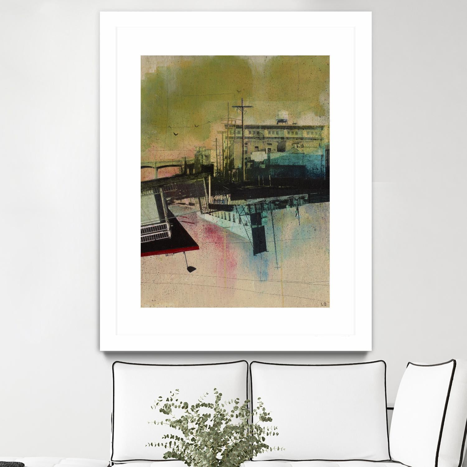 Convergence by Elisabeth Brizzi on GIANT ART - pink city scene