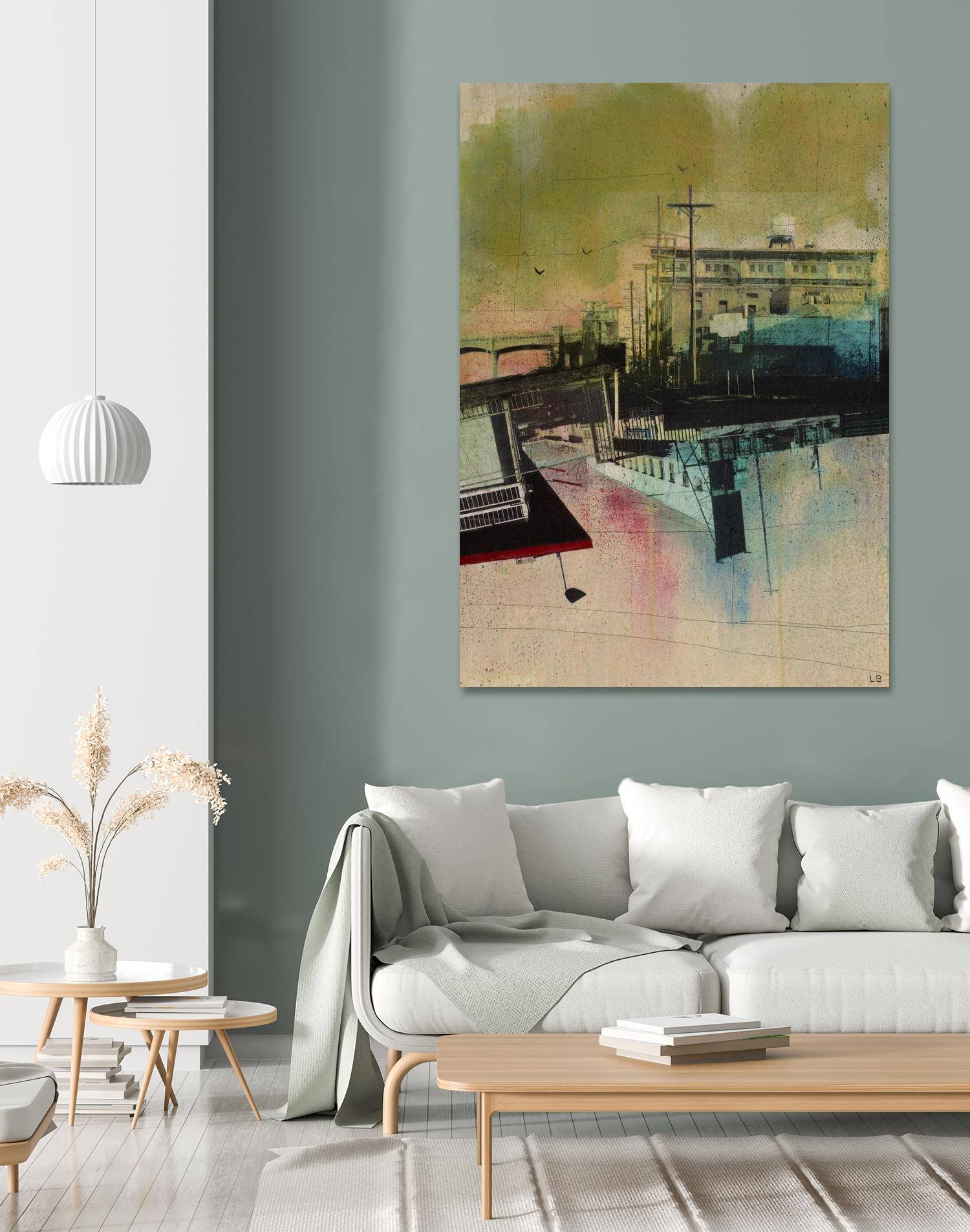 Convergence by Elisabeth Brizzi on GIANT ART - pink city scene