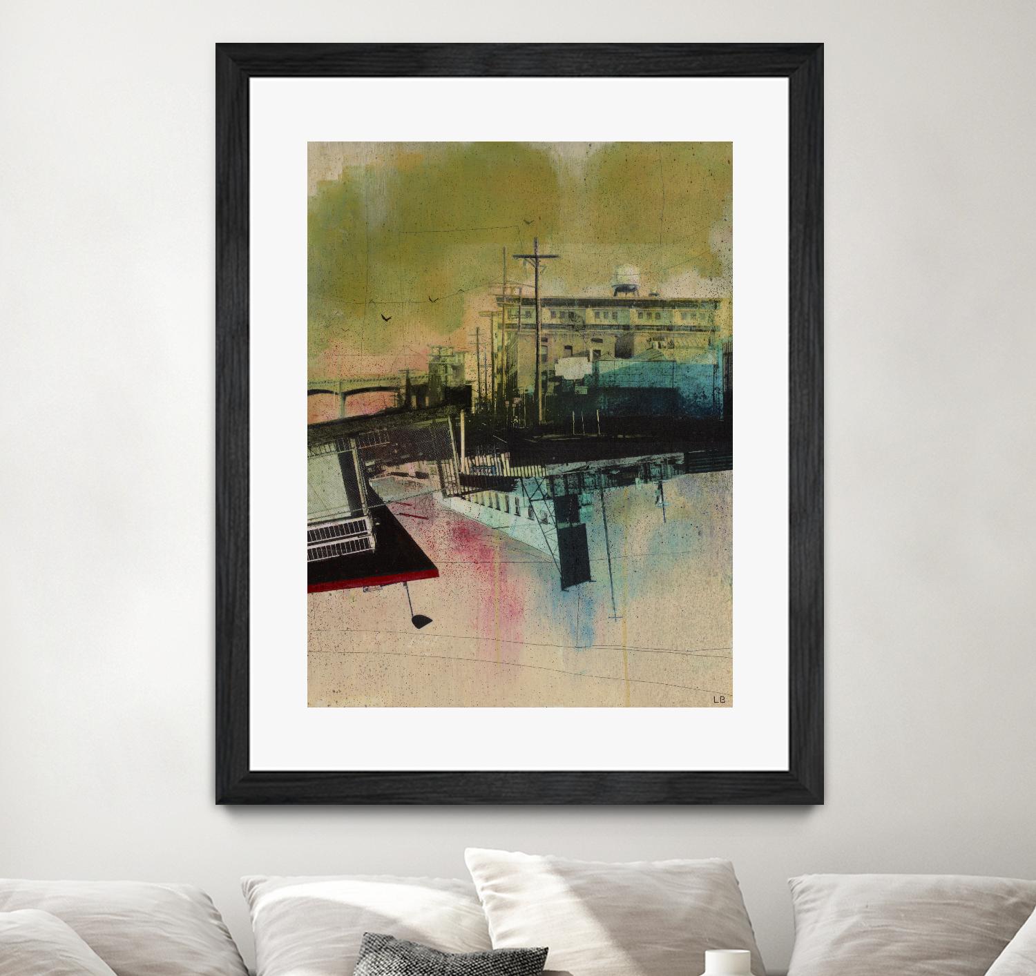 Convergence by Elisabeth Brizzi on GIANT ART - pink city scene