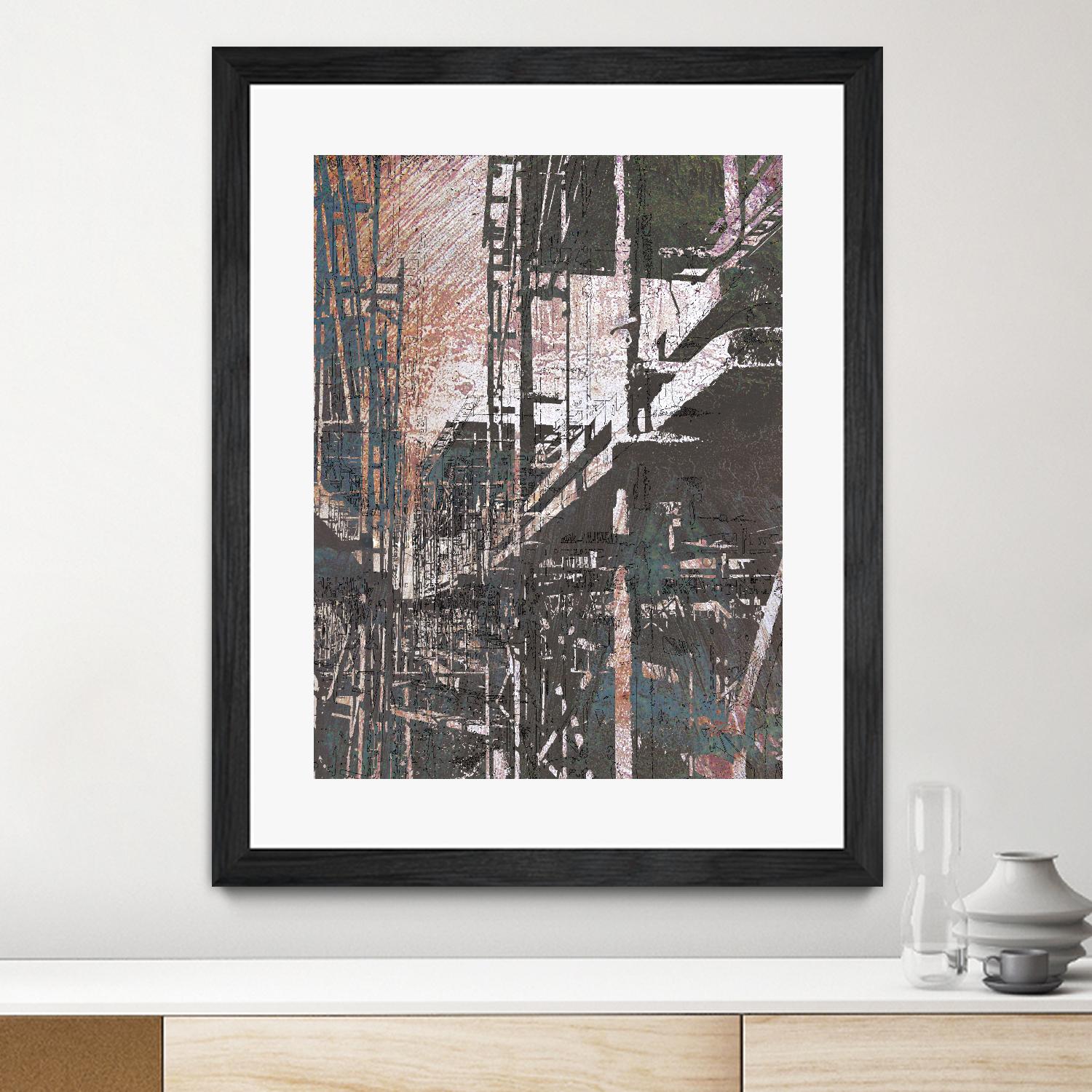 Scaffolds II by Enrico Varrasso on GIANT ART - white city scene