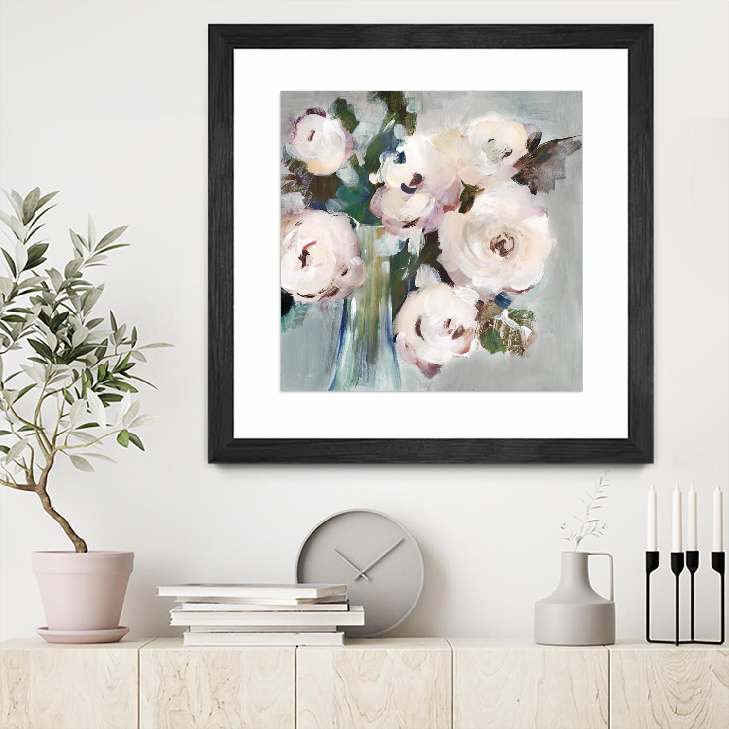 Pale Pink Bouquet I by Valeria Mravyan on GIANT ART - grey floral