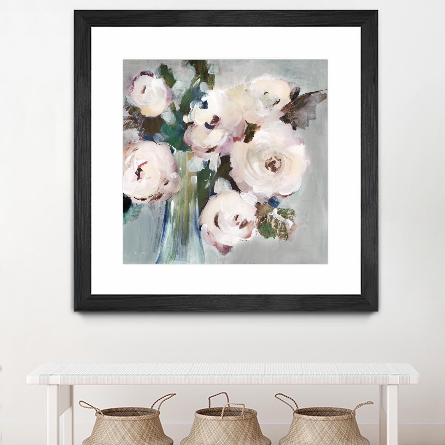 Pale Pink Bouquet I by Valeria Mravyan on GIANT ART - grey floral