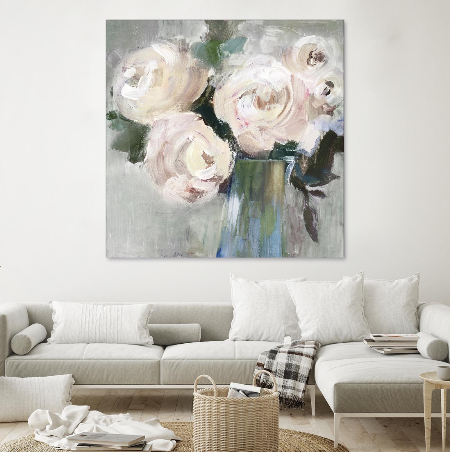 Pale Pink Bouquet II by Valeria Mravyan on GIANT ART - green floral