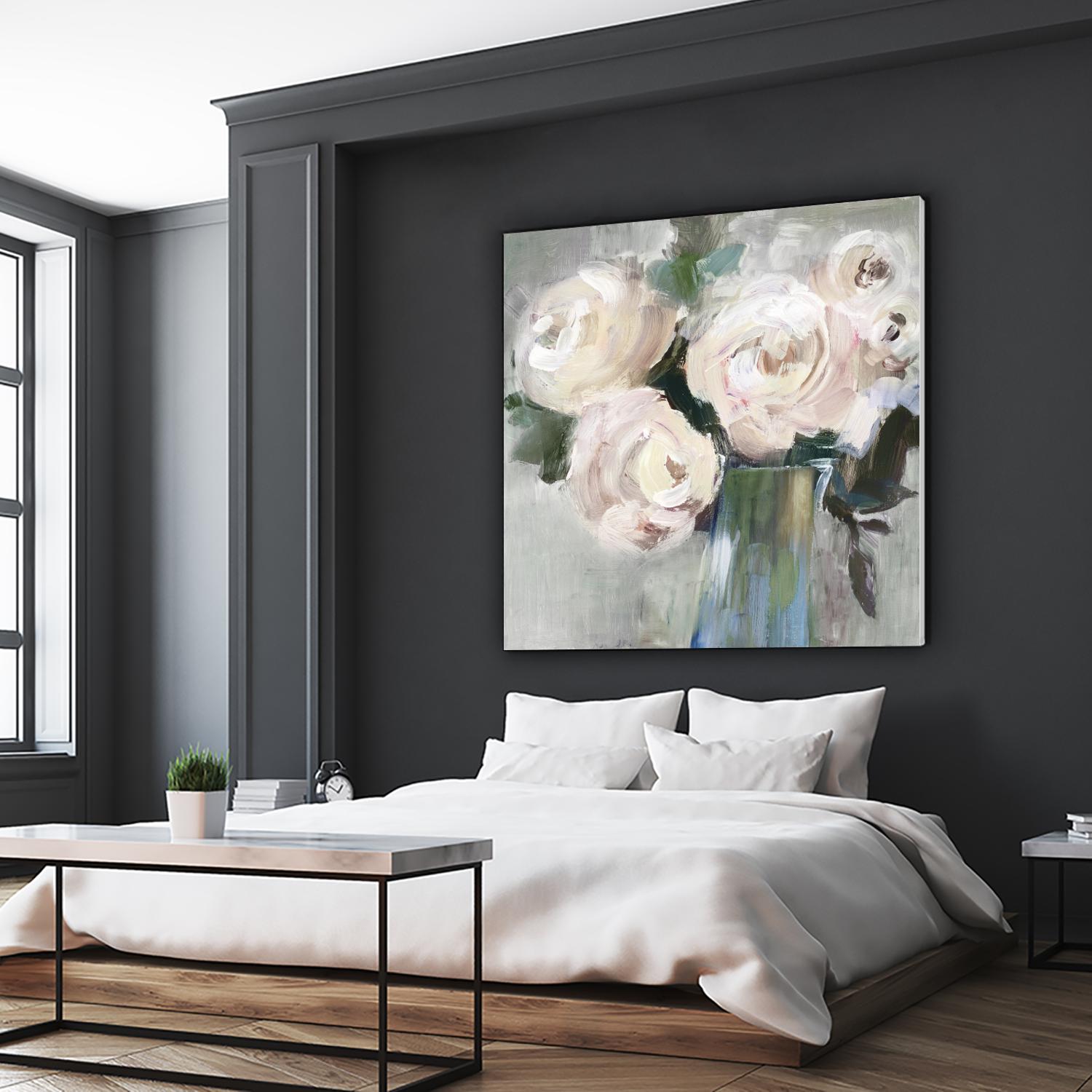 Pale Pink Bouquet II by Valeria Mravyan on GIANT ART - green floral