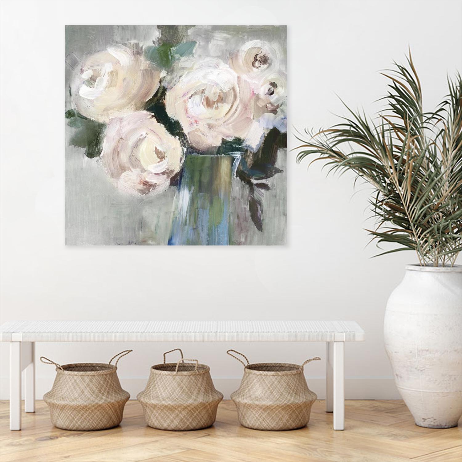 Pale Pink Bouquet II by Valeria Mravyan on GIANT ART - green floral
