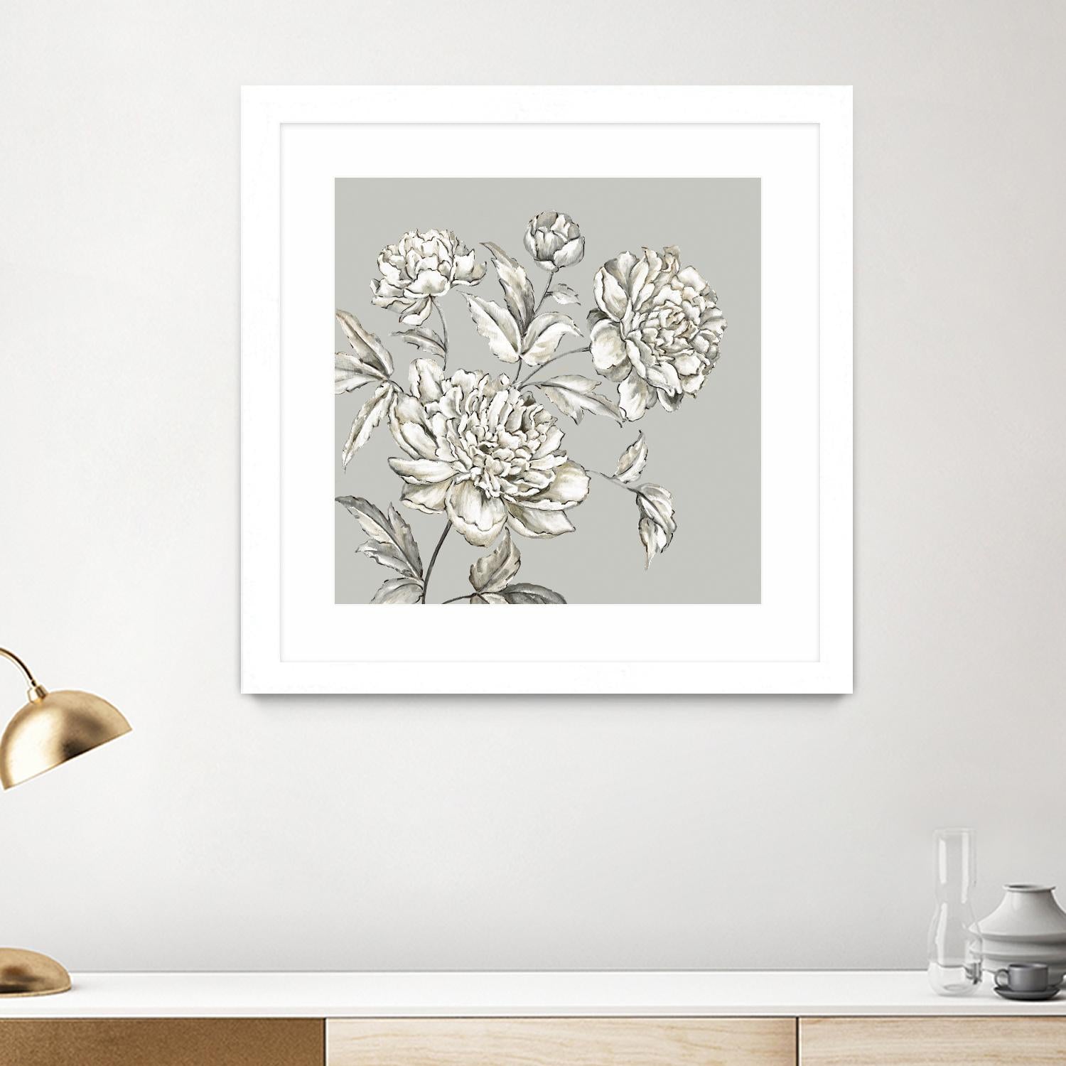 Botany I by Eva Watts on GIANT ART - beige floral