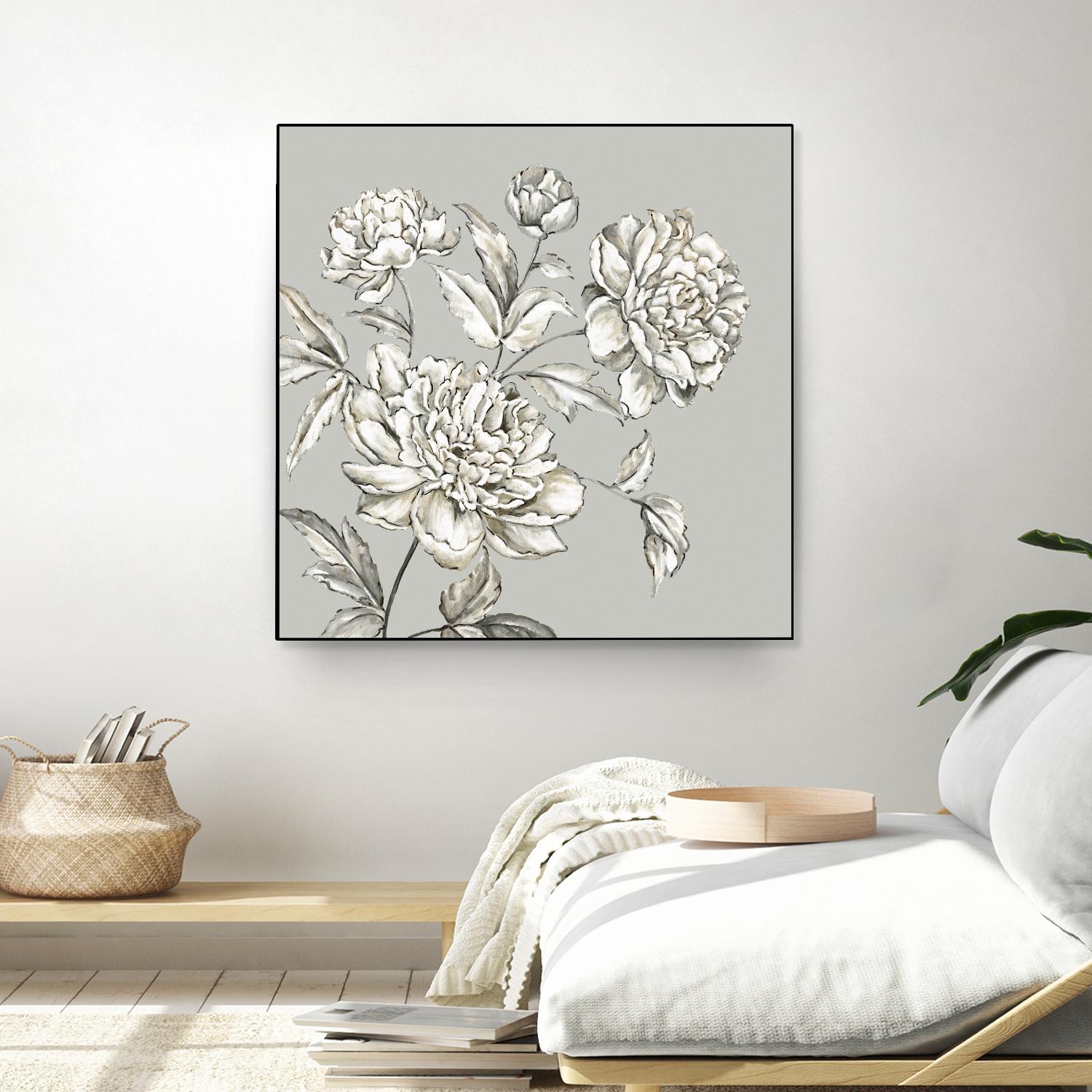 Botany I by Eva Watts on GIANT ART - beige floral
