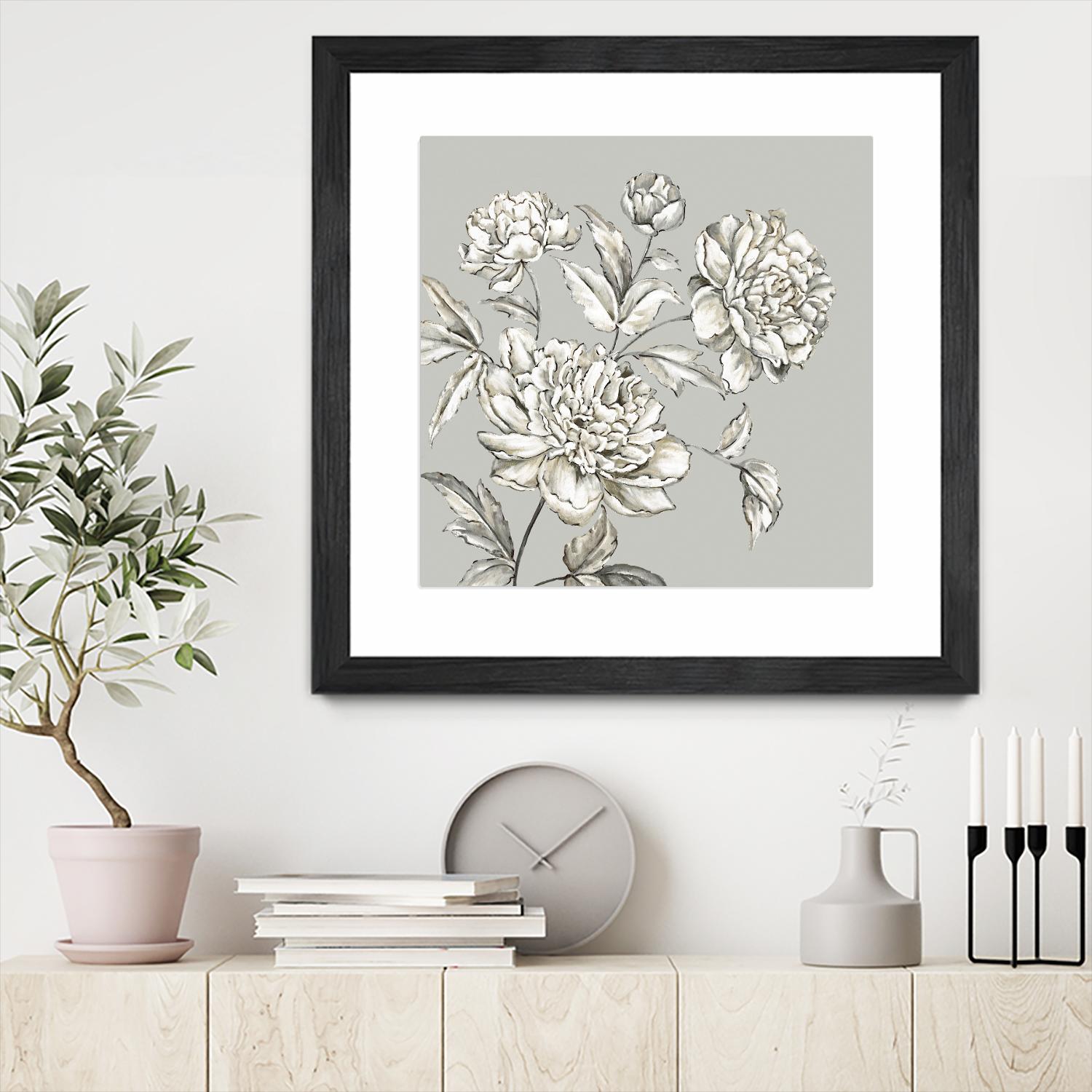 Botany I by Eva Watts on GIANT ART - beige floral