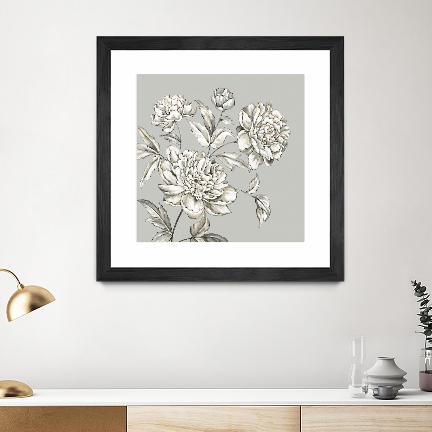 Botany I by Eva Watts on GIANT ART - beige floral