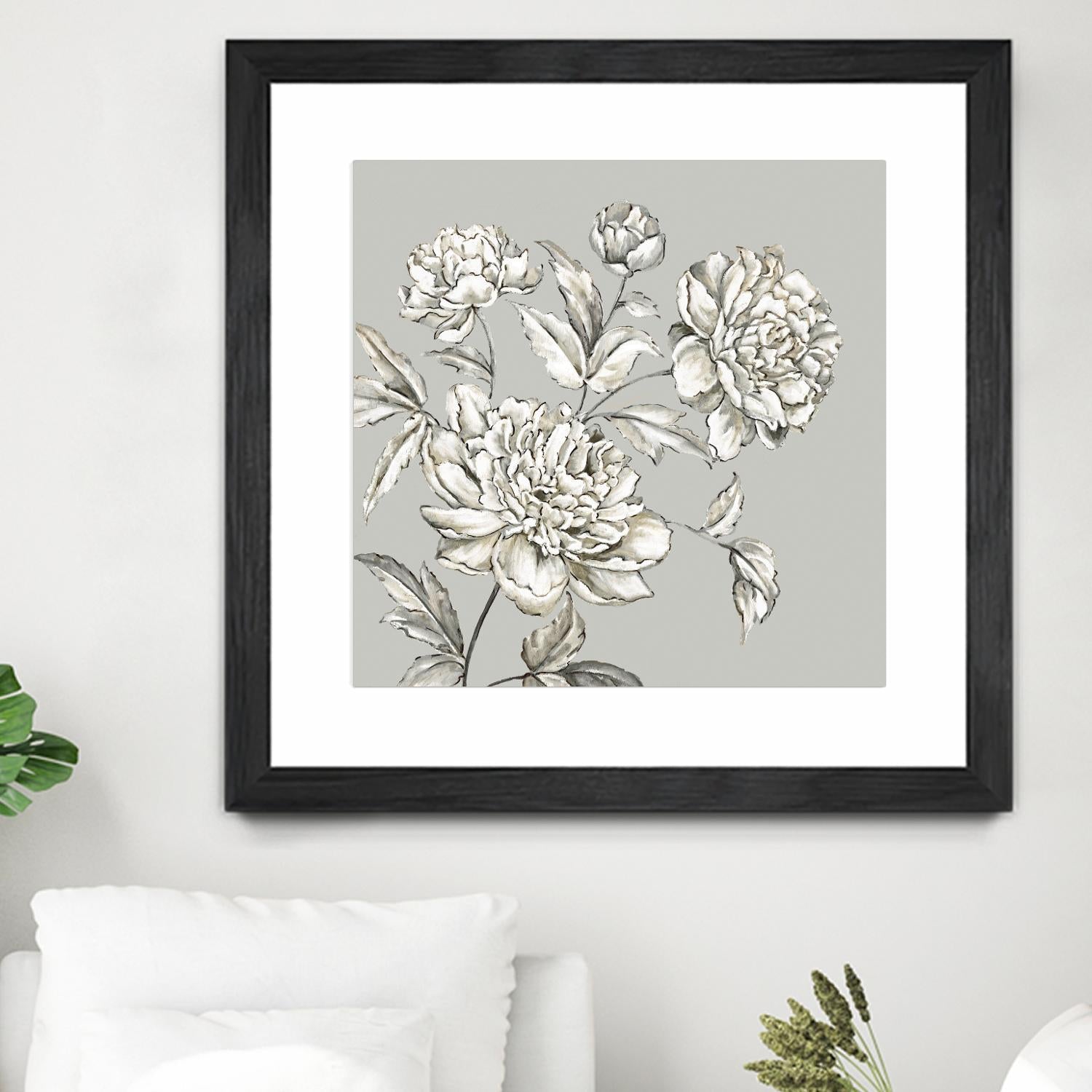 Botany I by Eva Watts on GIANT ART - beige floral