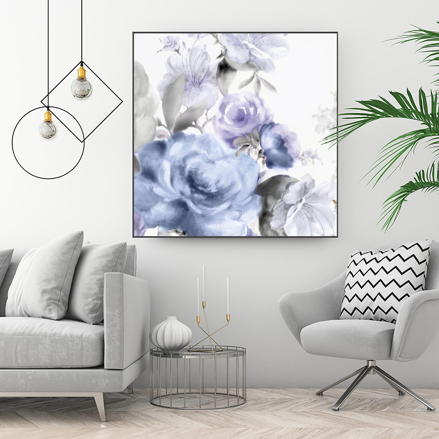 Light Floral I by Eva Watts on GIANT ART - purple floral