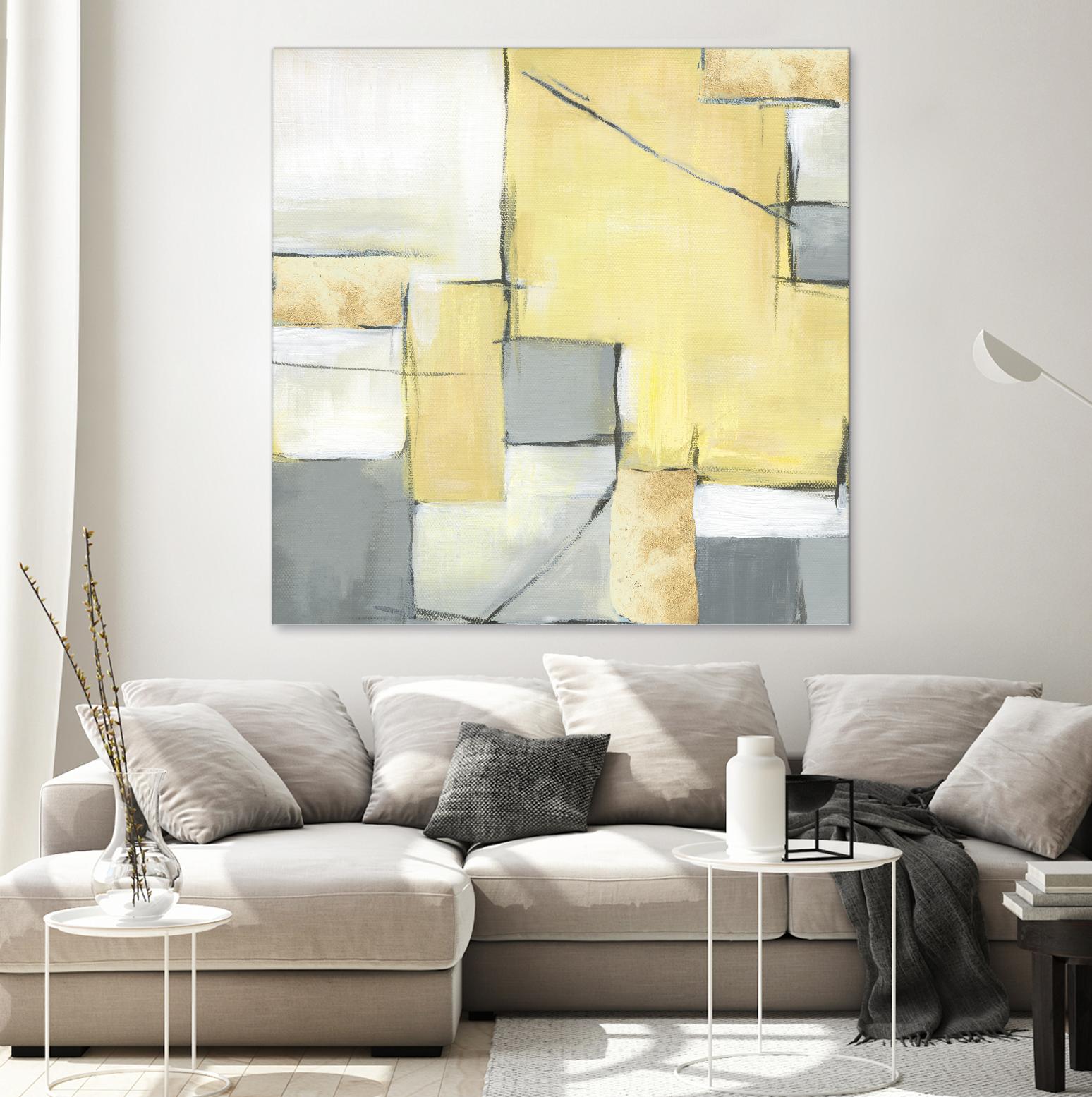 Golden Abstract II by Eva Watts on GIANT ART - white abstract