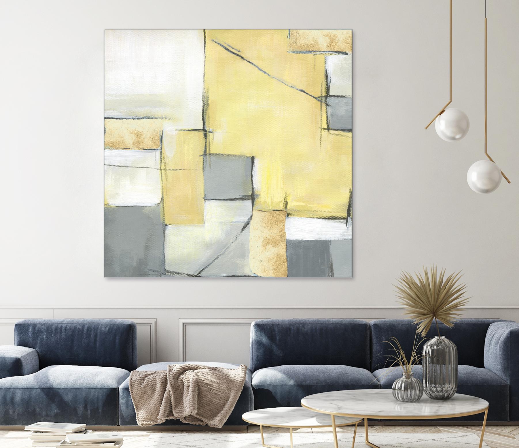 Golden Abstract II by Eva Watts on GIANT ART - white abstract